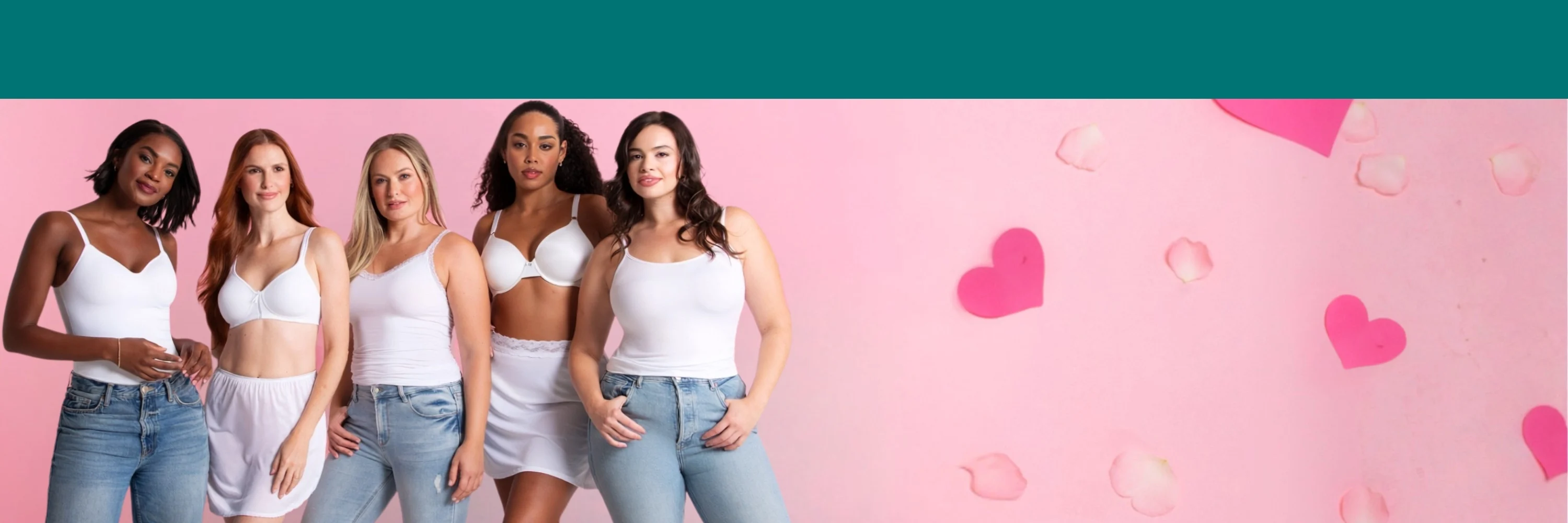 models wearing, vanity fair lingerie white camis, slips underwire and wireless bras showcasing our collection of women's intimate apparel. 