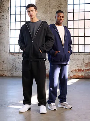 models wearing Russell athletic apparel