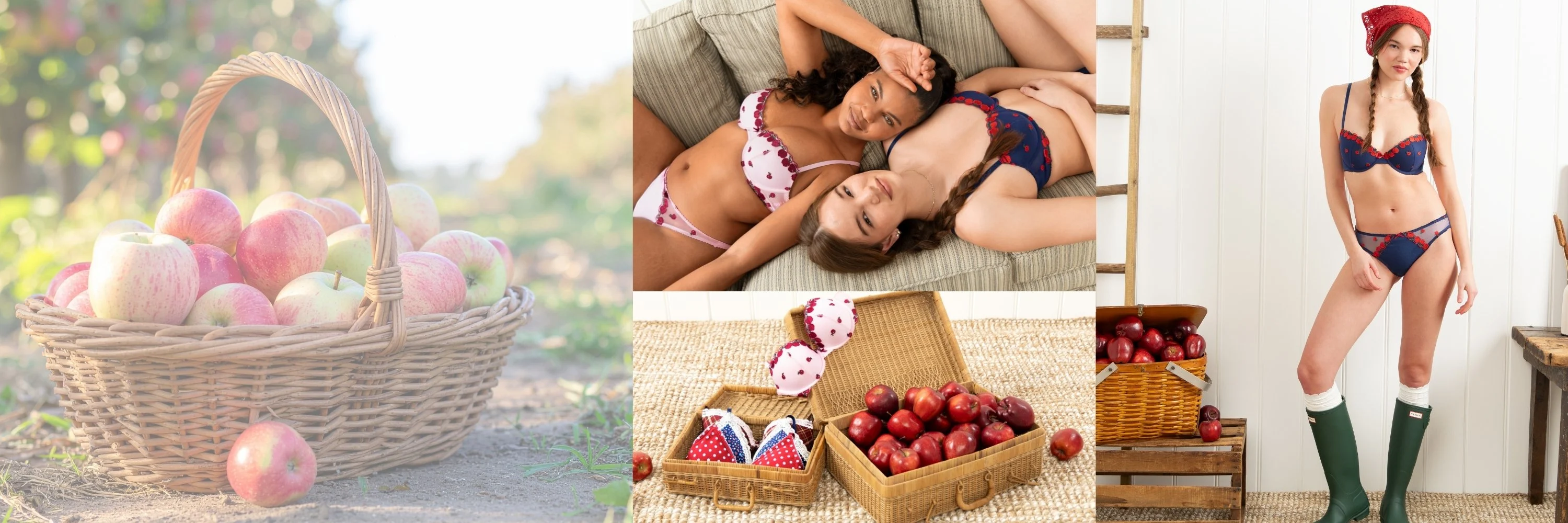 models wearing matching lace bra and panty sets from the new fresh collection