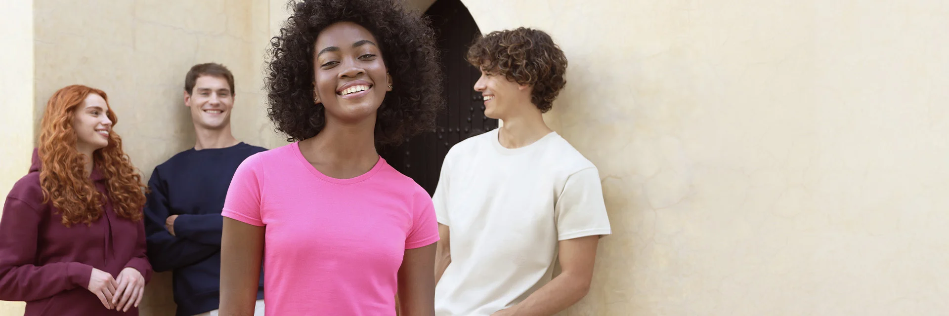 Four models are modelling our latest Iconic Premium Collection in a range of vibrant colours.
