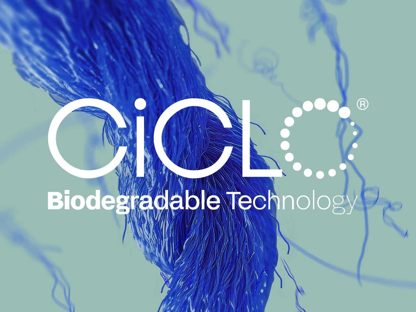 Blue thread with the Ciclo logo in the foreground, symbolising material traceability and circularity.