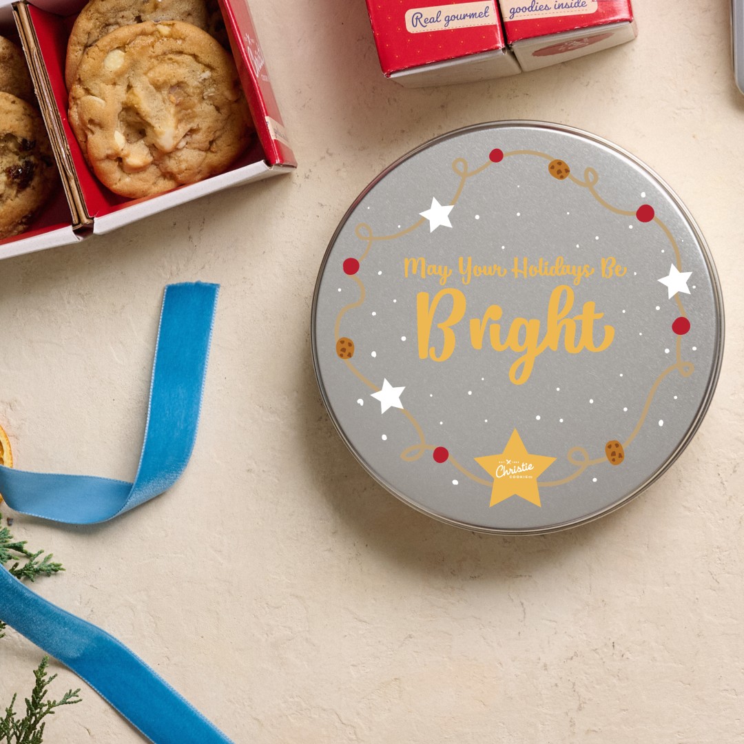 Bright Holiday Cookies, Mini Tin