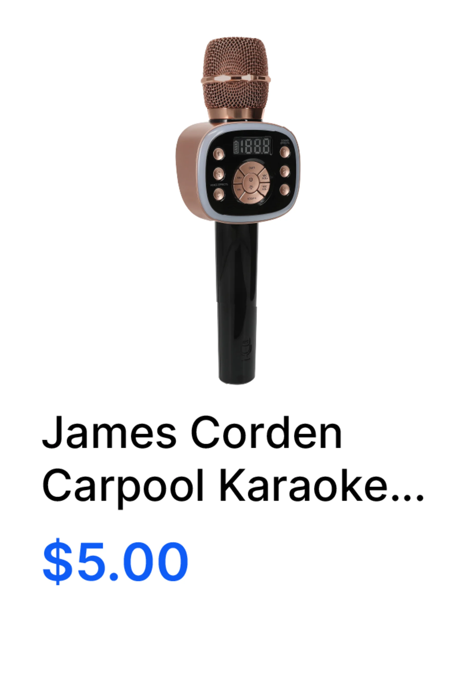 James Corden Carpool Karaoke The Mic 2.0 Singing Machine $5.
