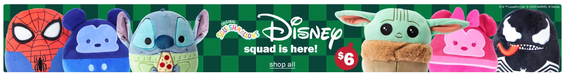 Original Squishmallows. Disney squad is here! Shop now!