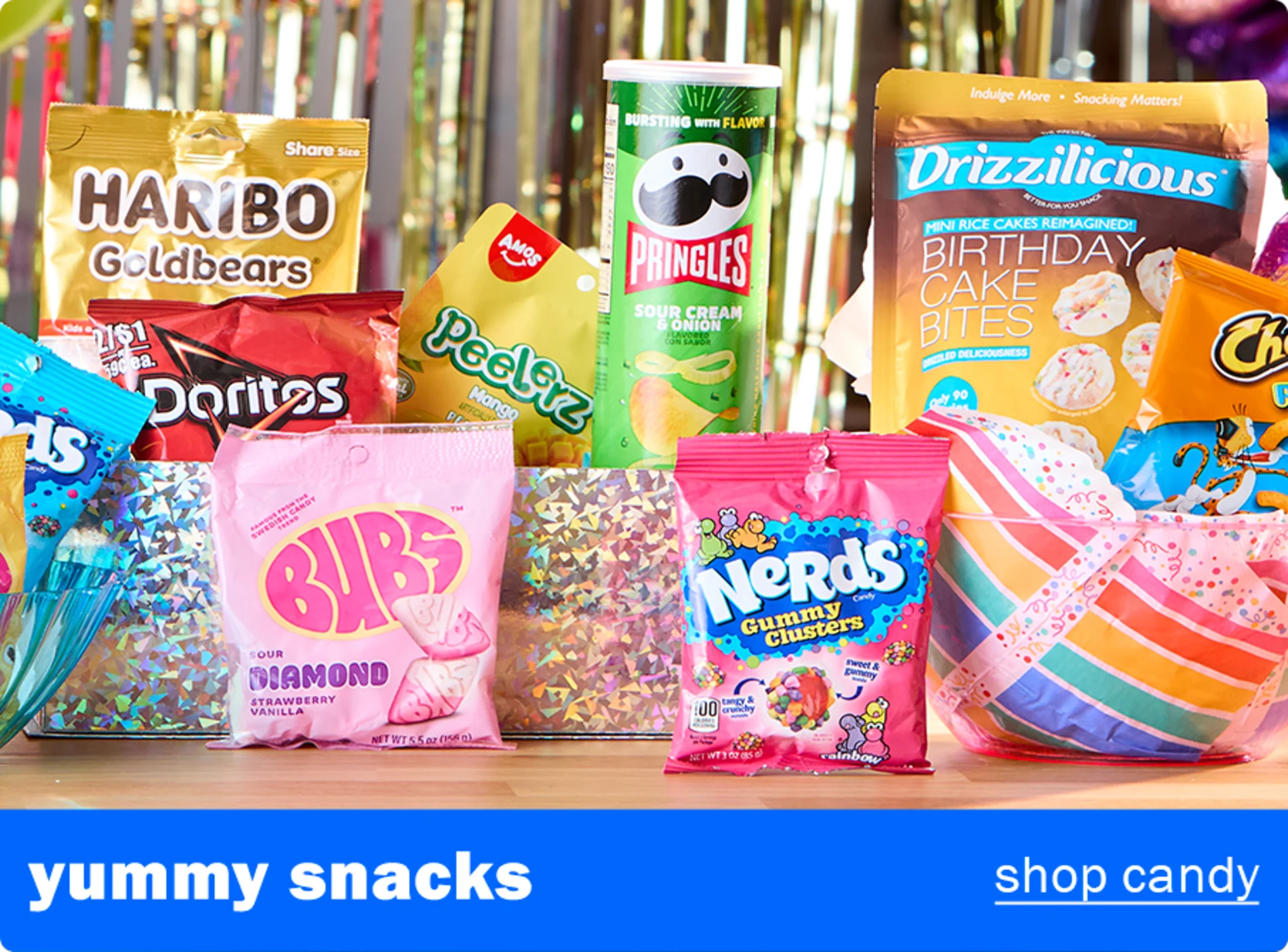 Yummy snacks. Shop candy.
