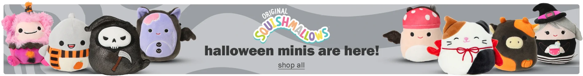 Squishmallow Halloween minis are here! Shop now.