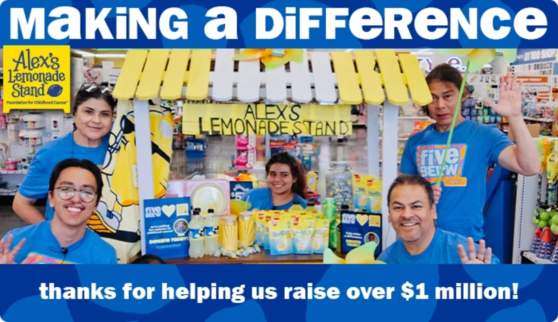 Making a difference. Thanks for helping us raise over $1 million dollars!