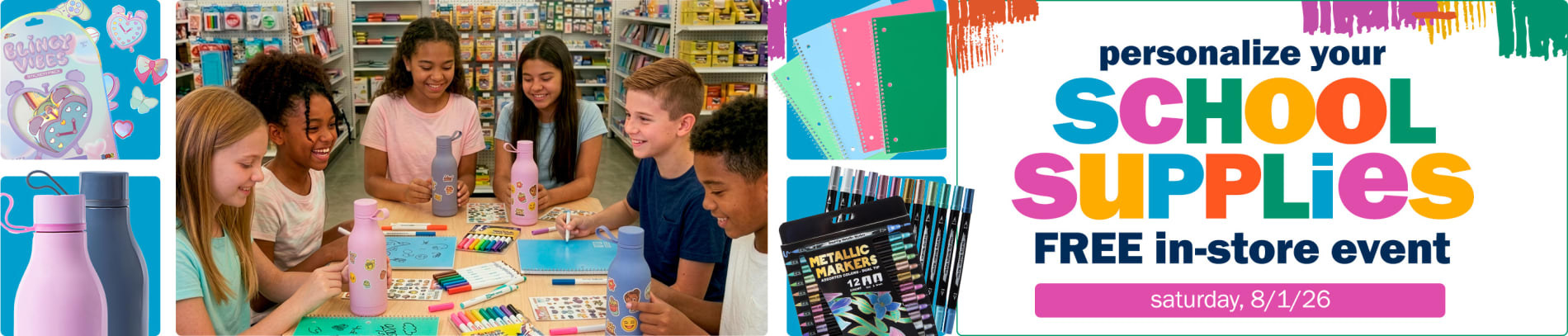Personalize your school supplies! Find Your Store