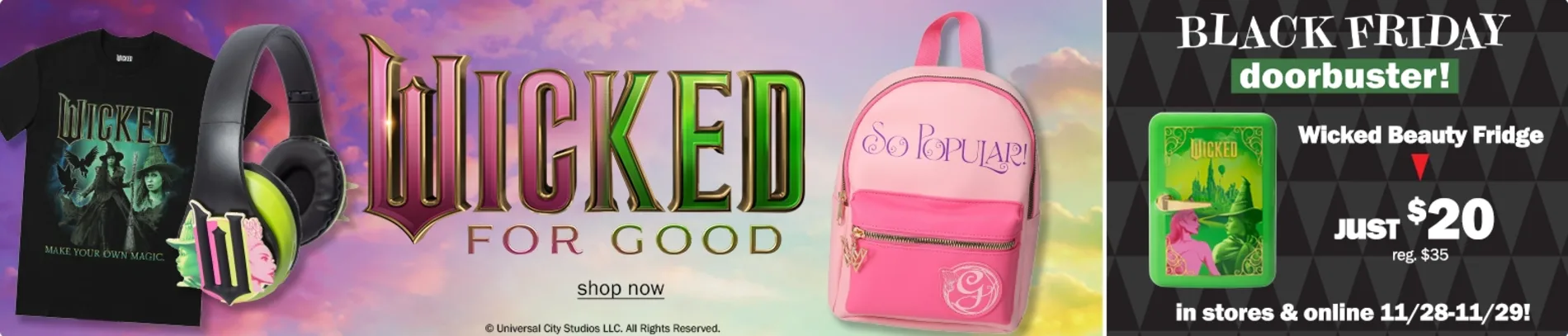 Black Friday Doorbuster! Wicked Beauty Fridge just $20 (reg. $35). Coming 11/28-11/29!