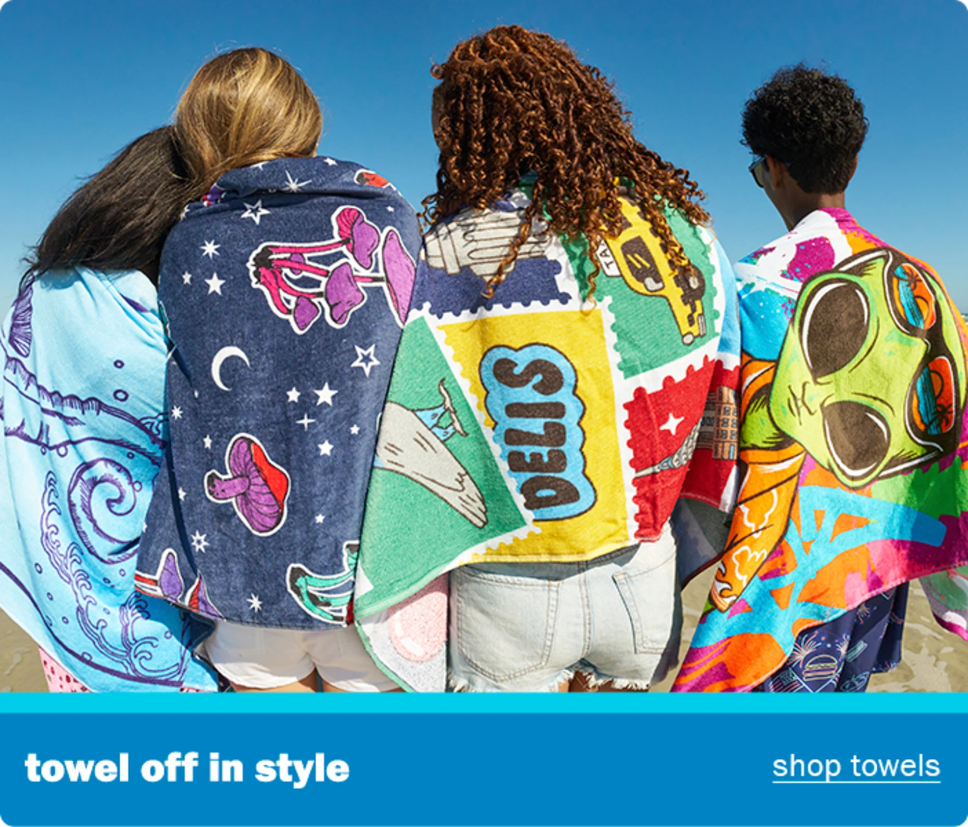 Towel off in style. Shop towels.