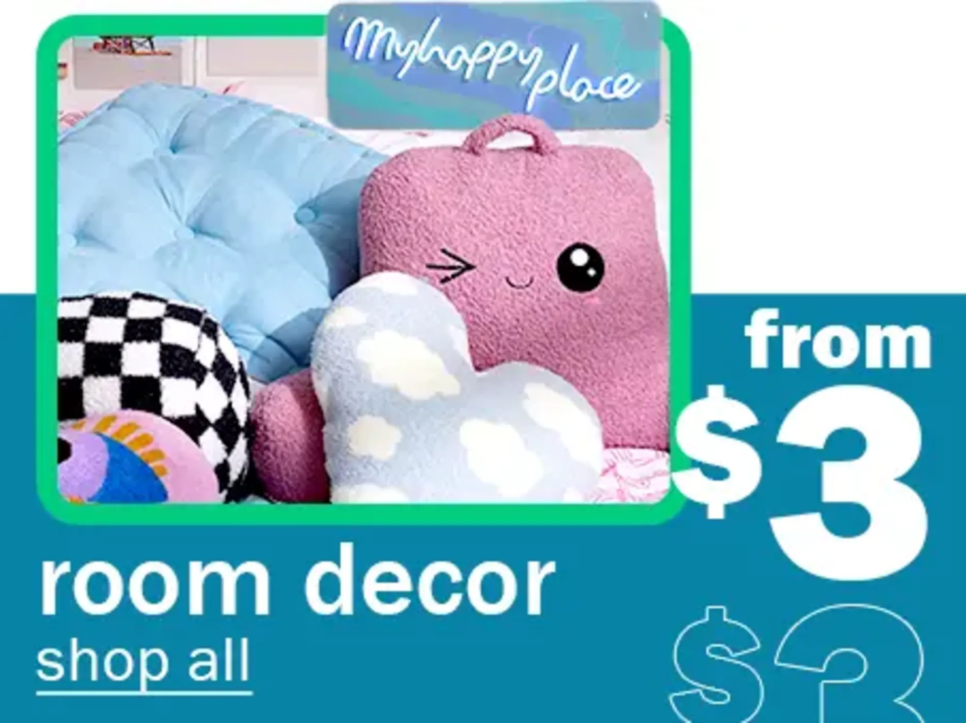 Room Decor From $3. Shop All