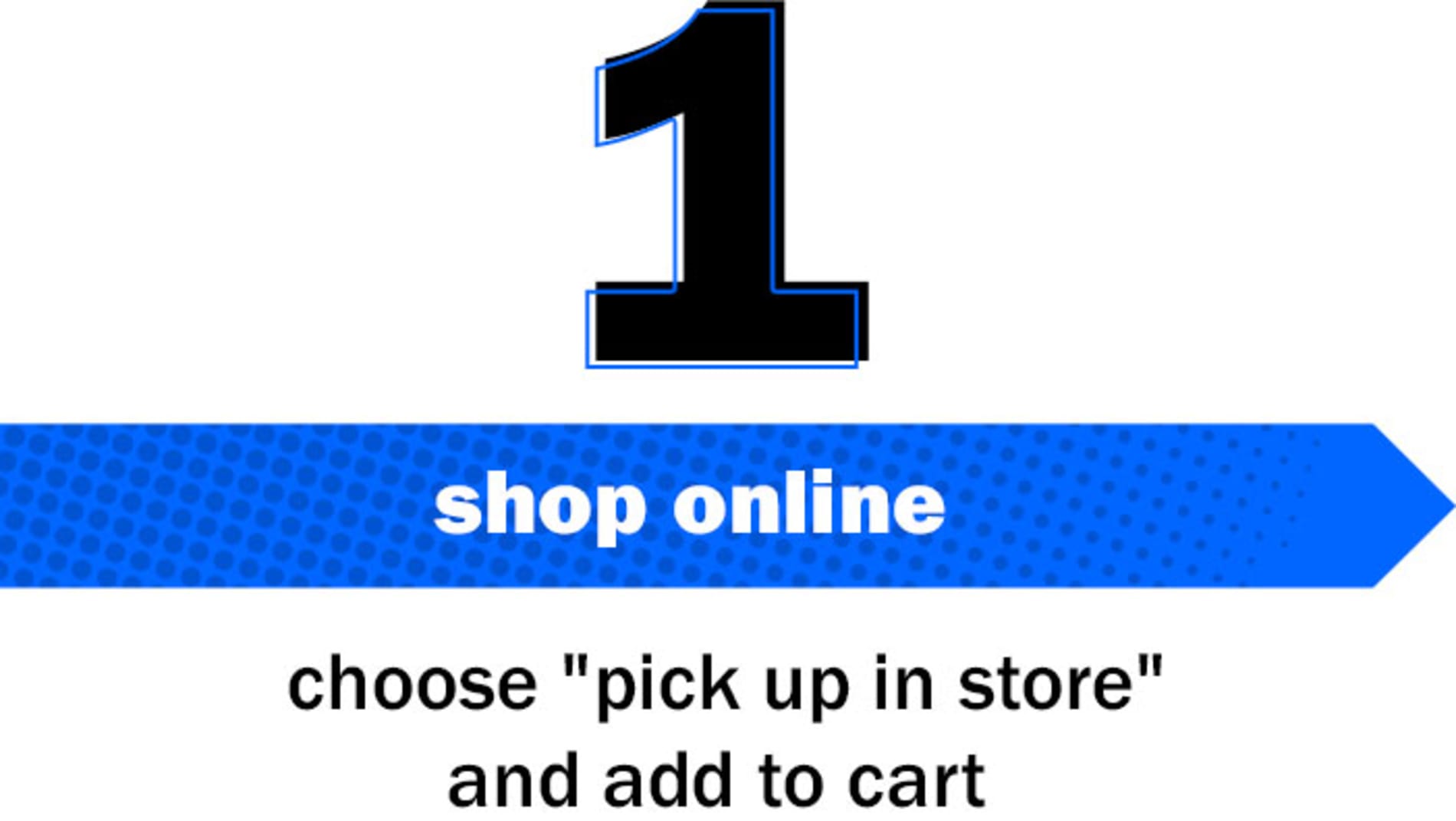 1. Shop Online. Choose "pick up in store" and add to cart