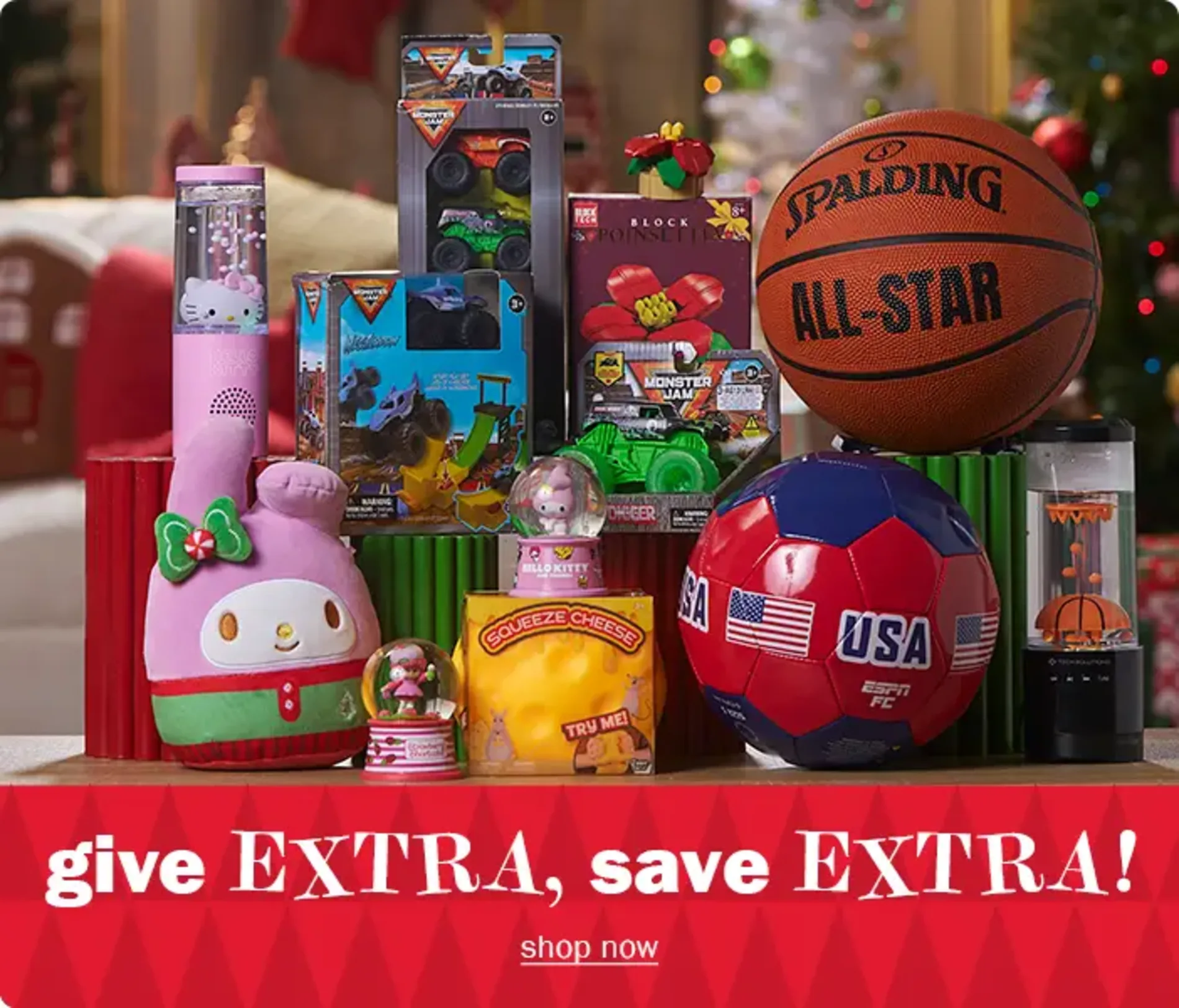 Give extra, save extra! Shop now.