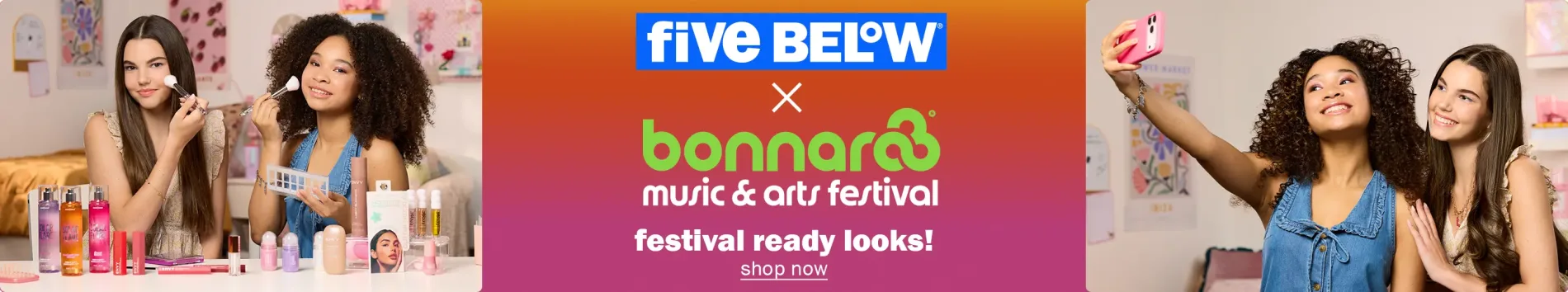 Five Below x Bonnaroo Music & Arts Festival. Festival ready looks! Shop now!