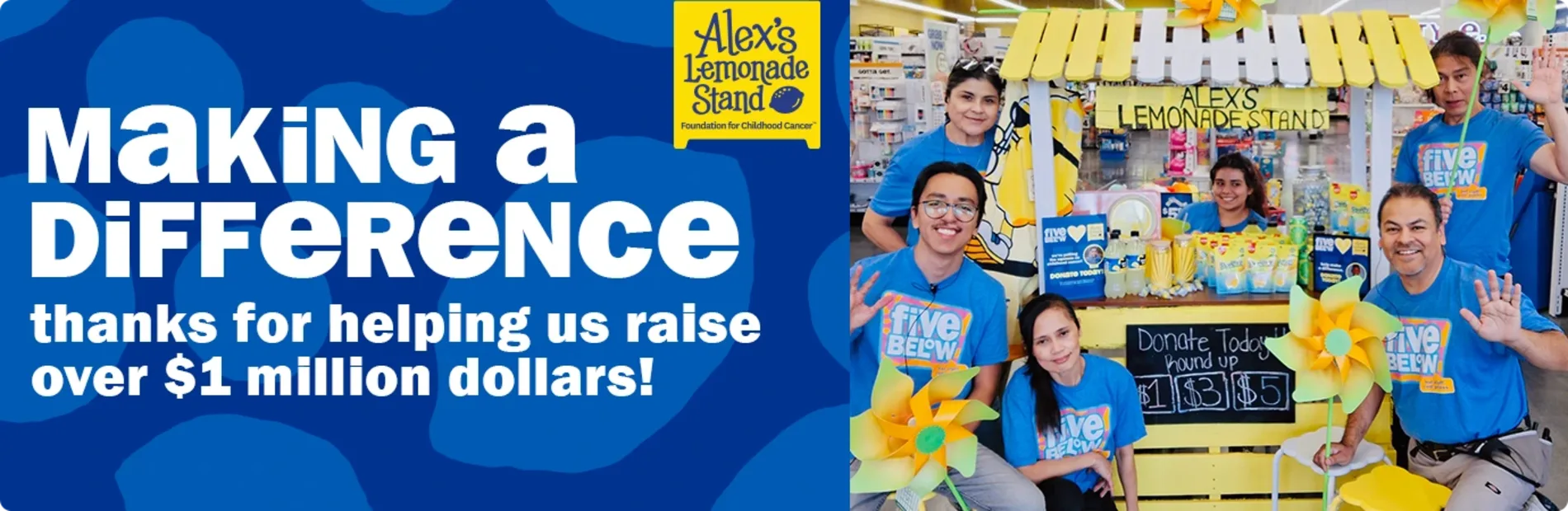 Making a difference. Thanks for helping us raise over $1 million dollars!