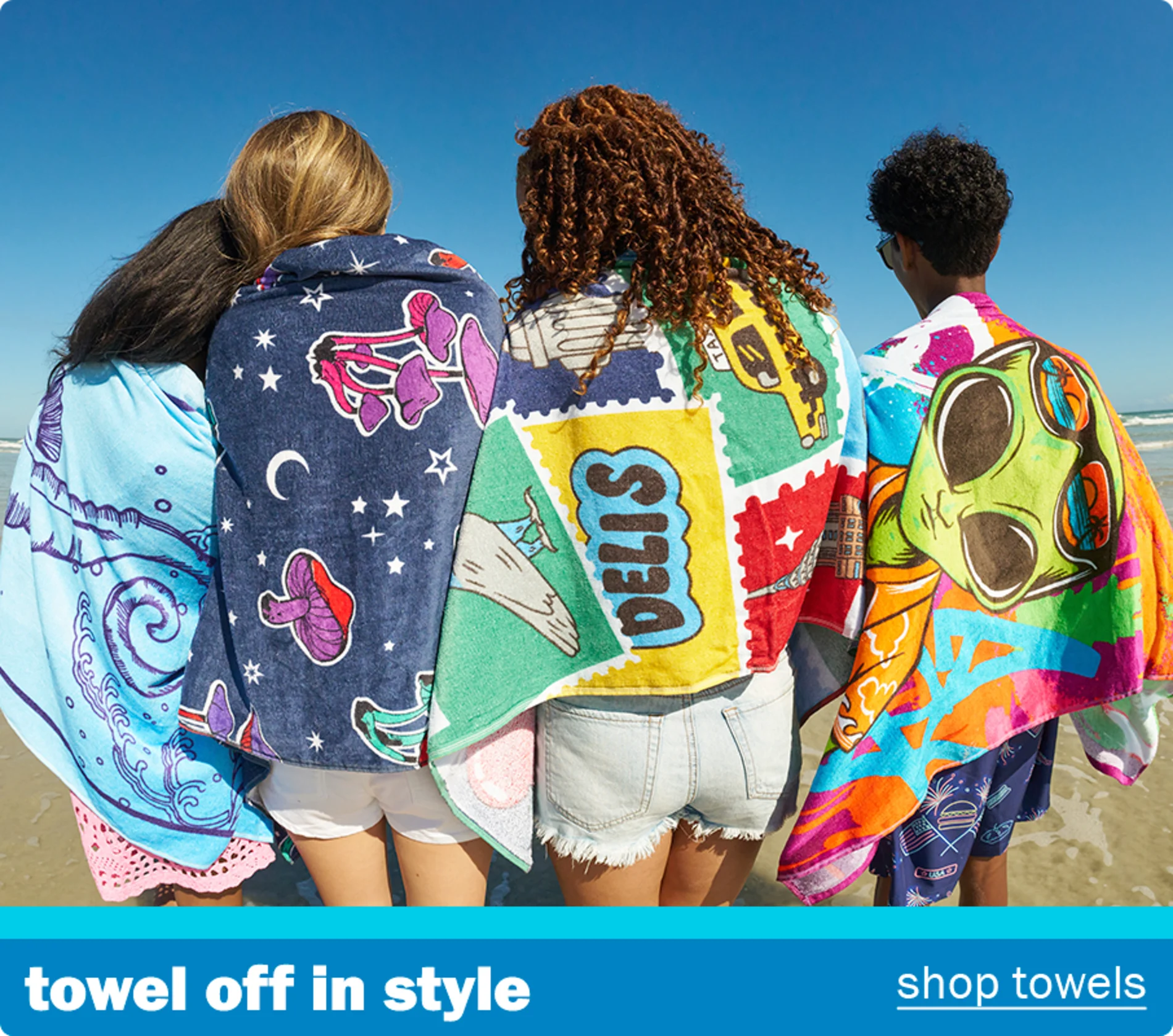 Towel off in style. Shop towels.