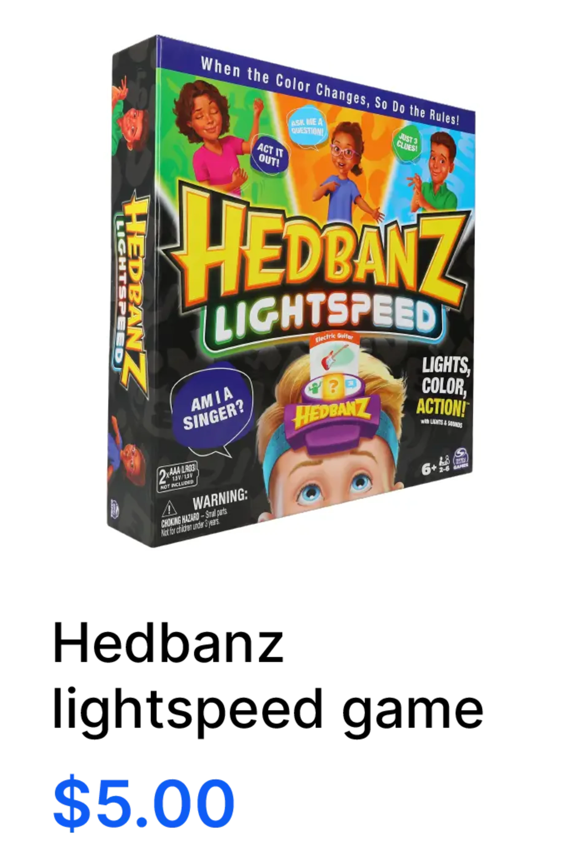 Headbanz Lightspeed Game $5.00