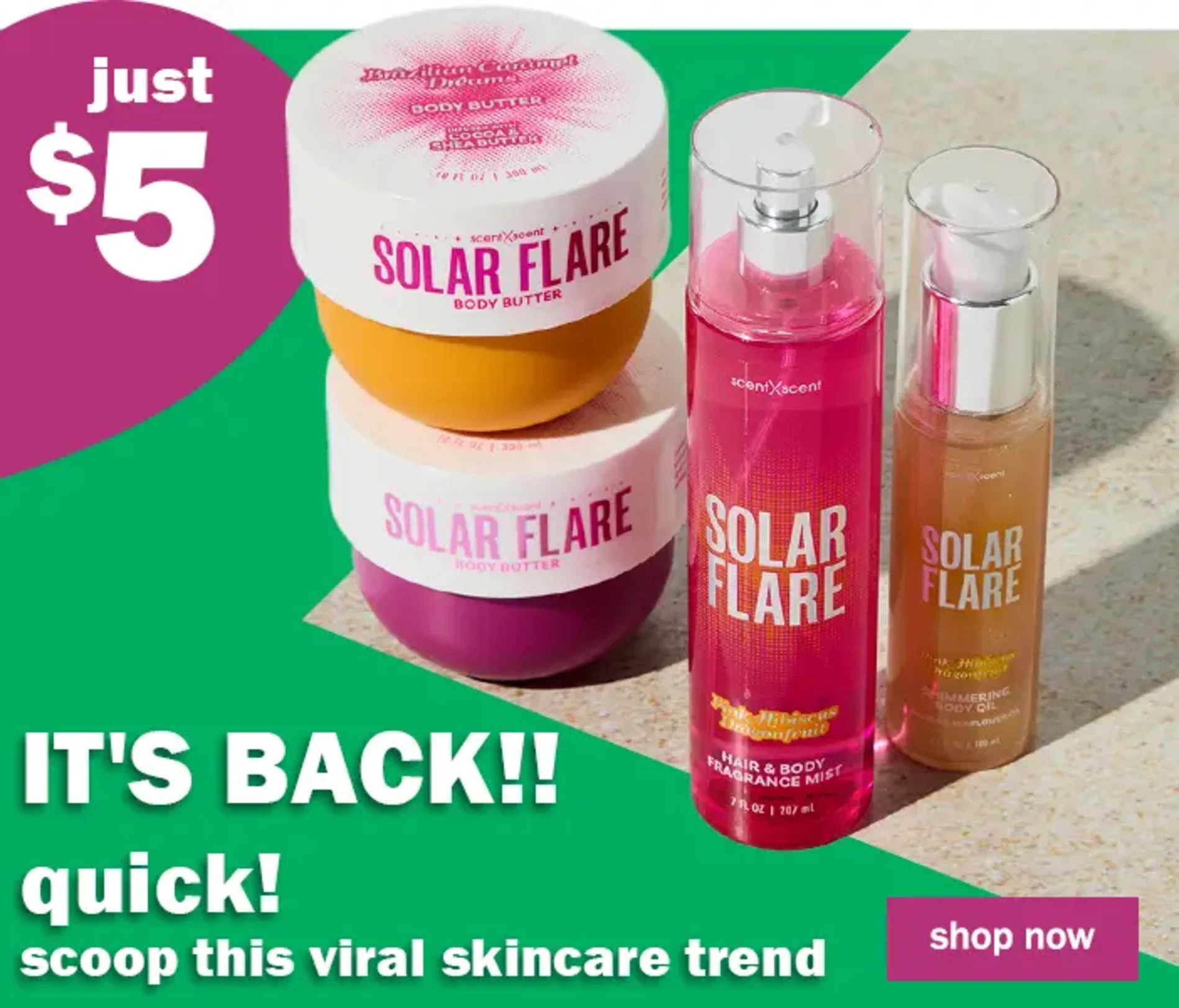 Just $5. It's Back!! Quick! Scoop this viral skincare trend. Shop Now.