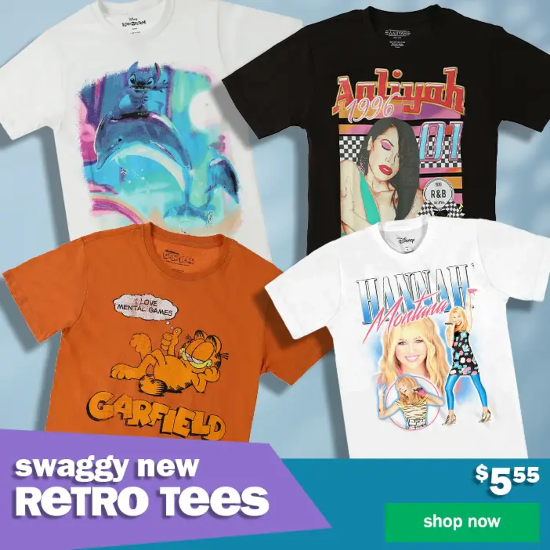 Swaggy New Retro Tees. $5.55. Shop Now.