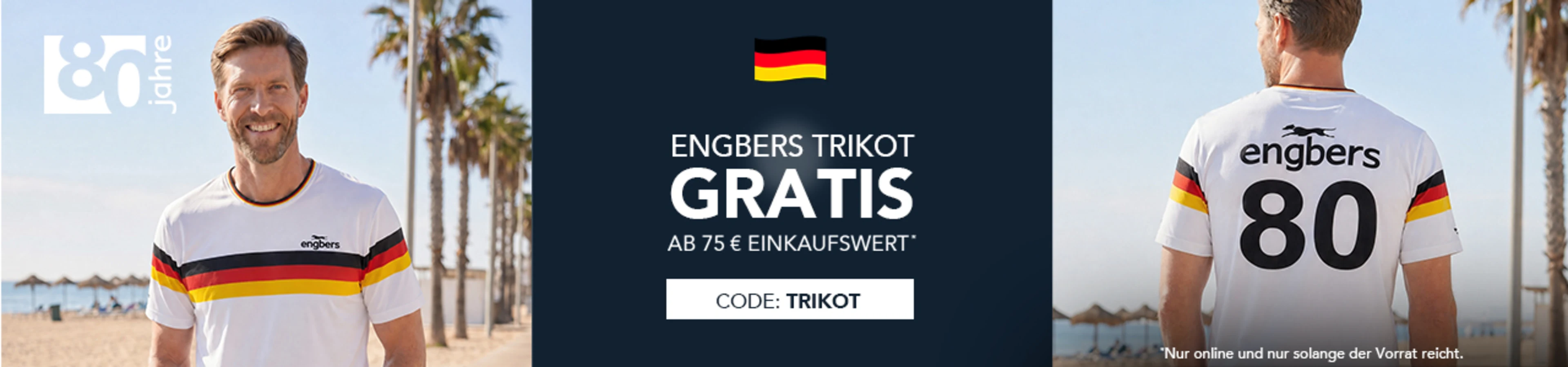 Gratis Trikot mit dem Code TRIKOT ab einem Einkaufswert von 75€