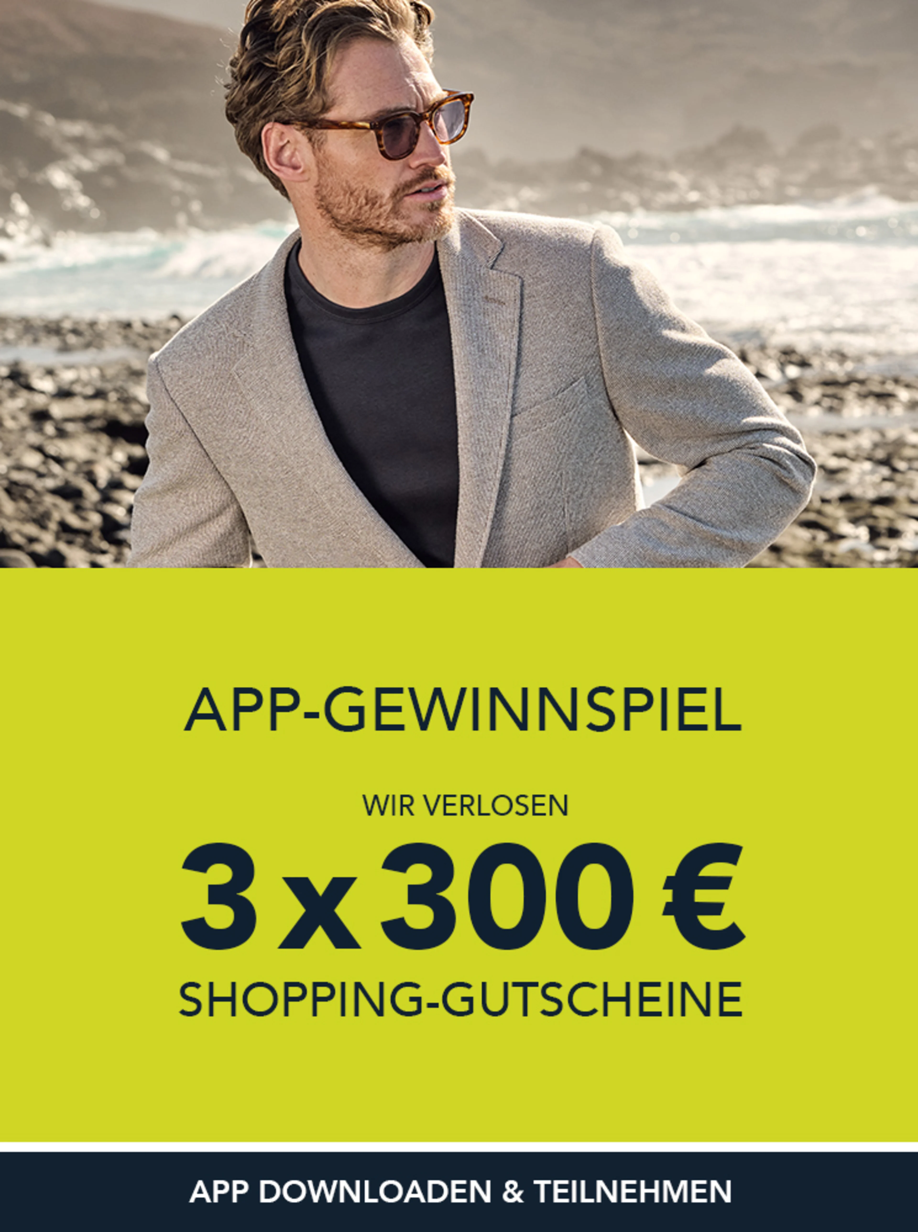 App Gewinnspiel: 3 x 300€ Shopping Gutschein gewinnen in der App