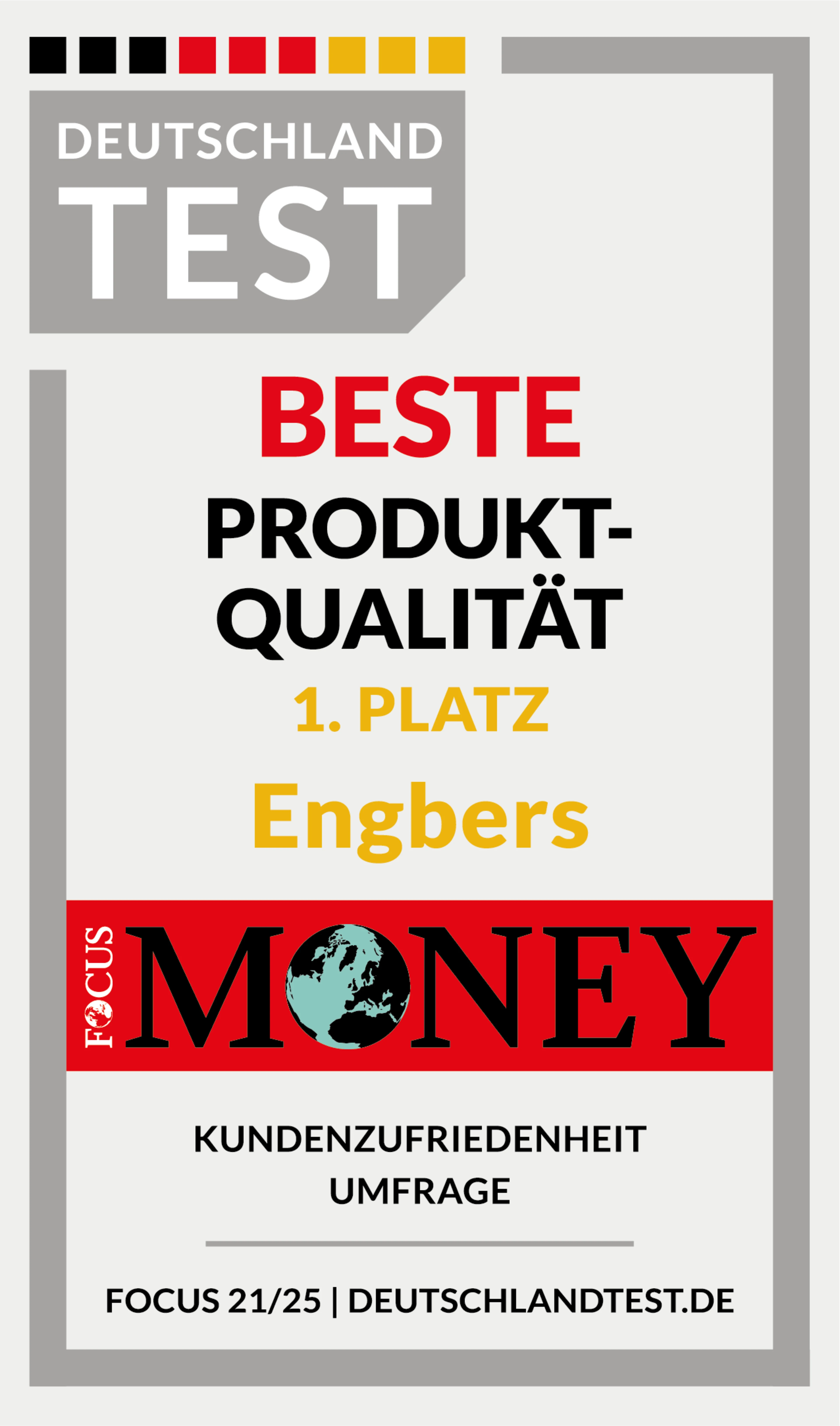 Beste Produktqualität bei engbers zum 3. Mal in Folge
