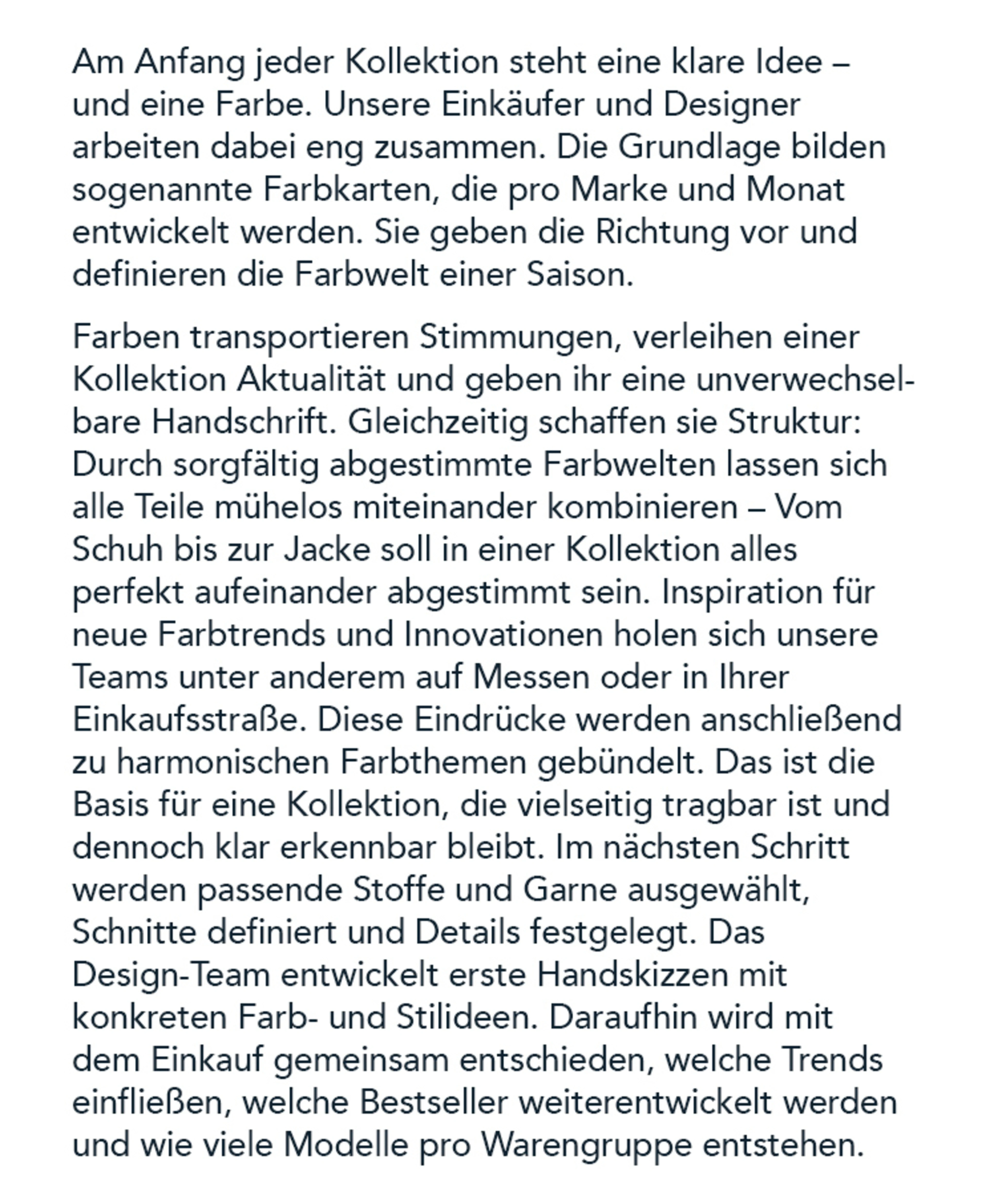 Wie entsteht unsere Kollektion heute?