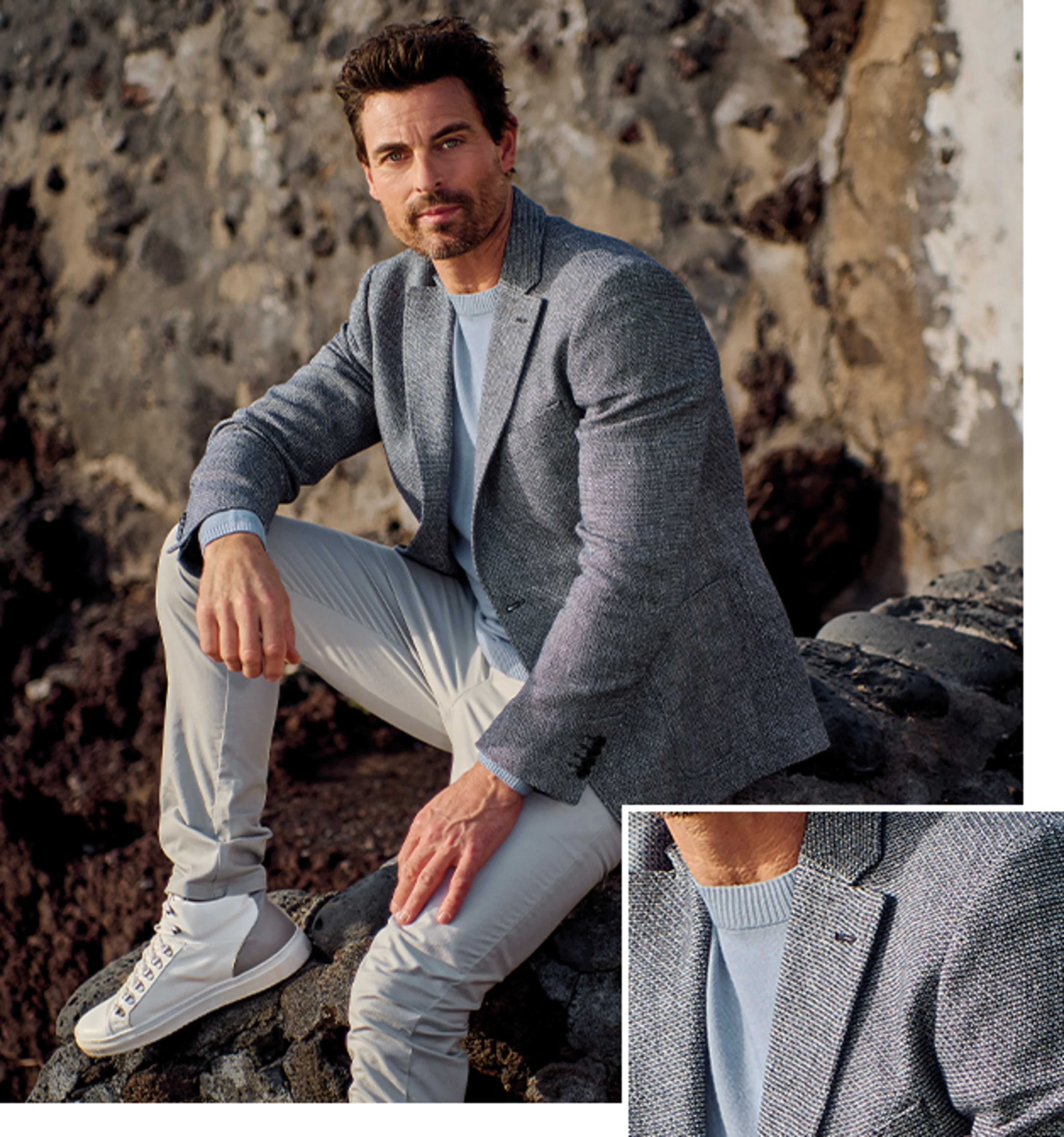 ENGBERS GERMANY Jacke mit Leder- und Strickeinsatz 