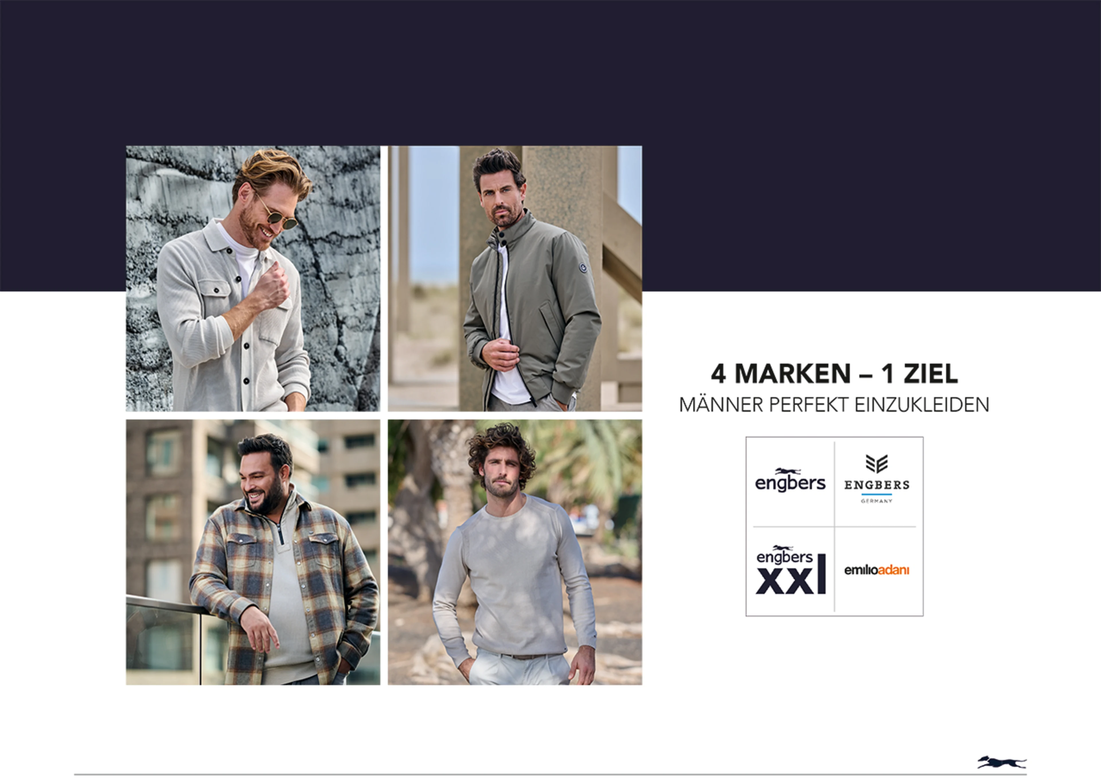 4 Marken 1 Ziel - Männer perfekt einzukleiden