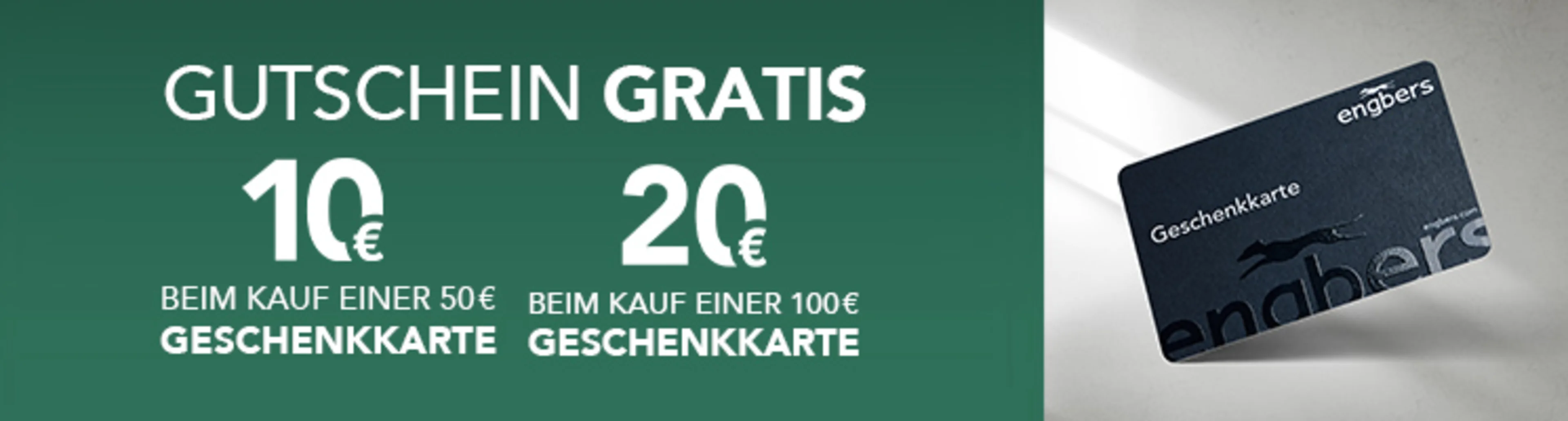 GRATIS Gutschein: 10€ beim Kauf einer 50€ Geschenkkarte | 20€ beim Kauf einer 100€ Geschenkkarte