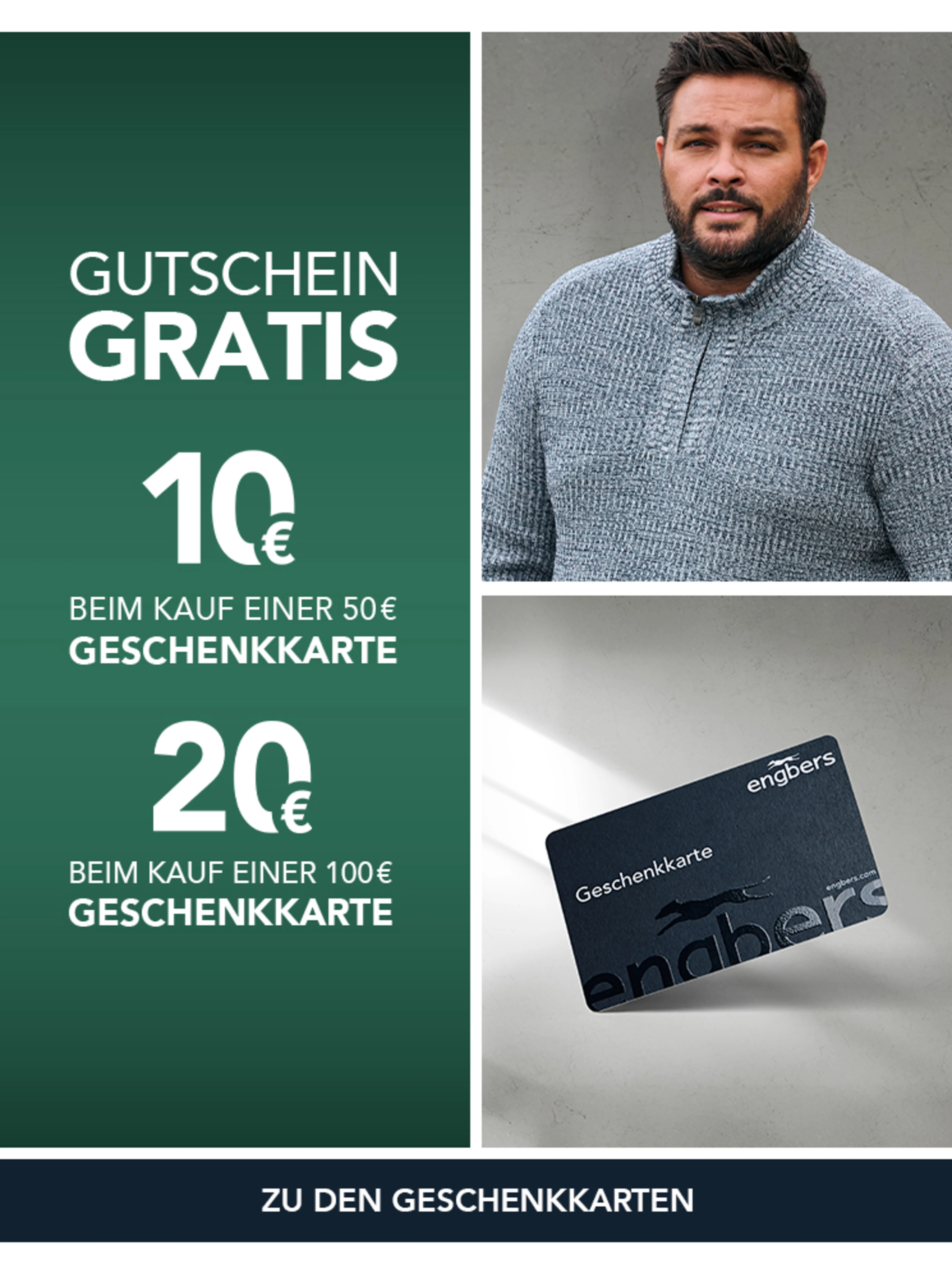 GRATIS Gutschein: 10€ beim Kauf einer 50€ Geschenkkarte | 20€ beim Kauf einer 100€ Geschenkkarte