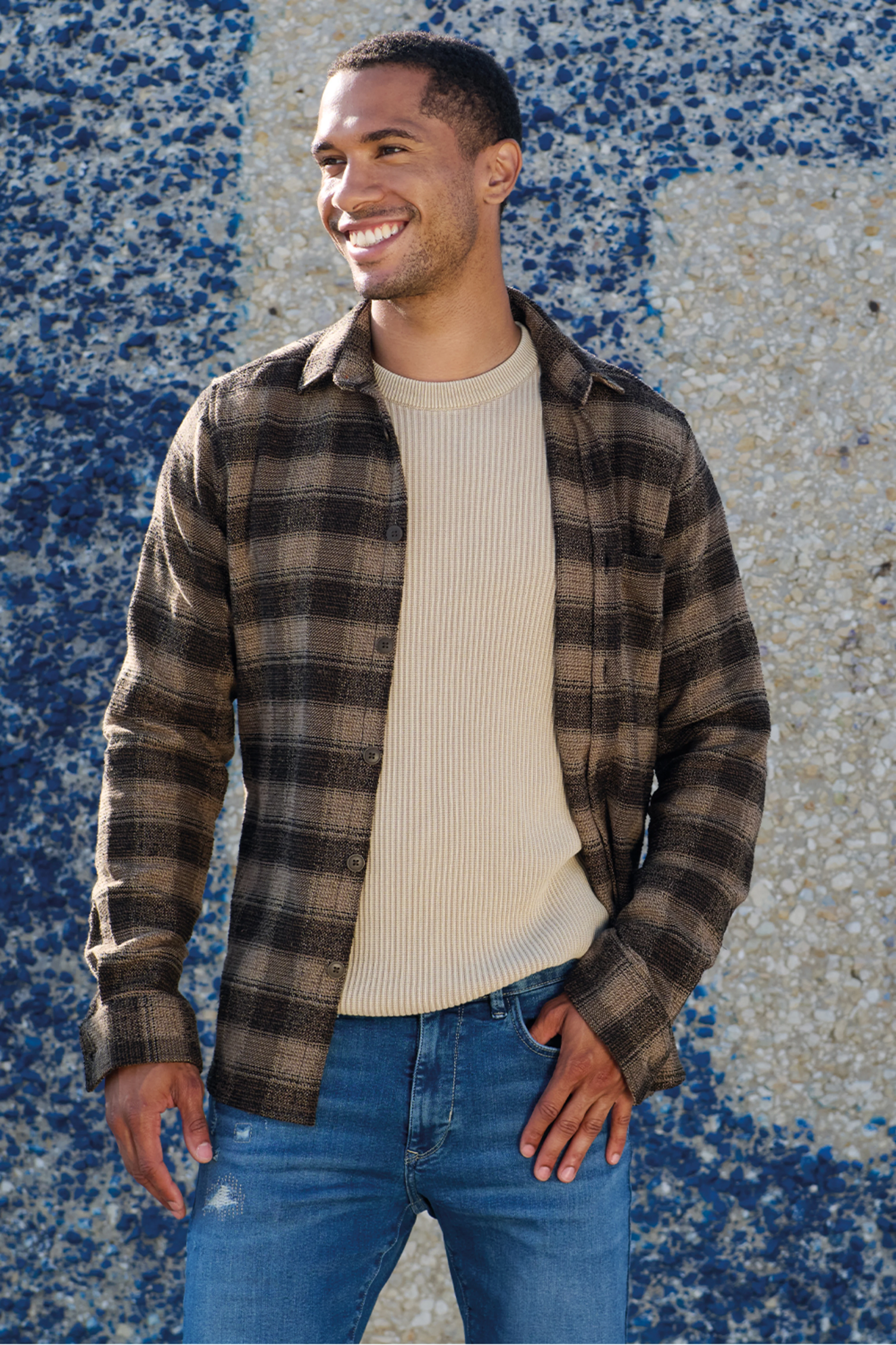 Overshirt mit Zipper Braun