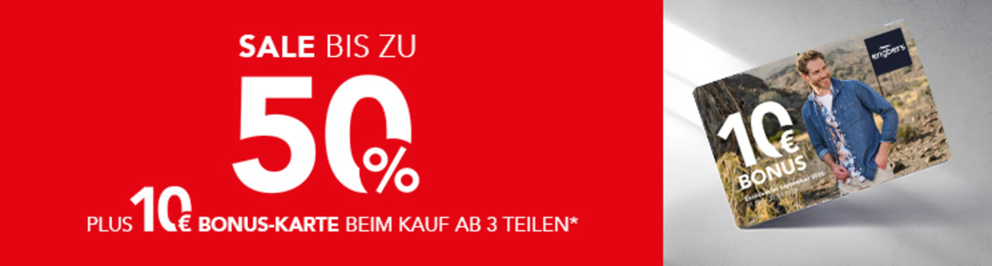 Sale bei engbers + 10€ Bonuskarte ab 3 Teilen - zur Einlösung im September