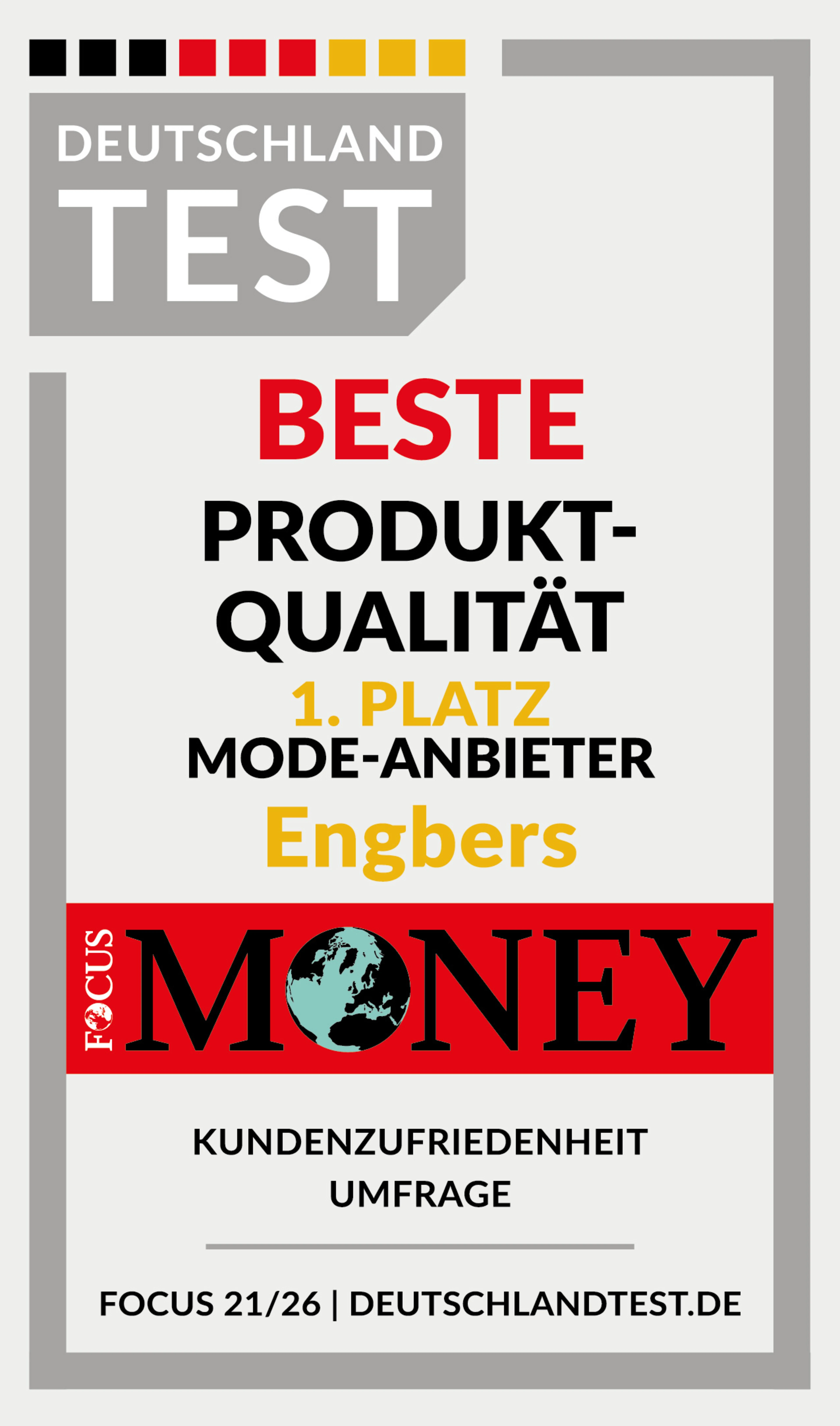 Beste Produktqualität bei engbers zum 4. Mal in Folge