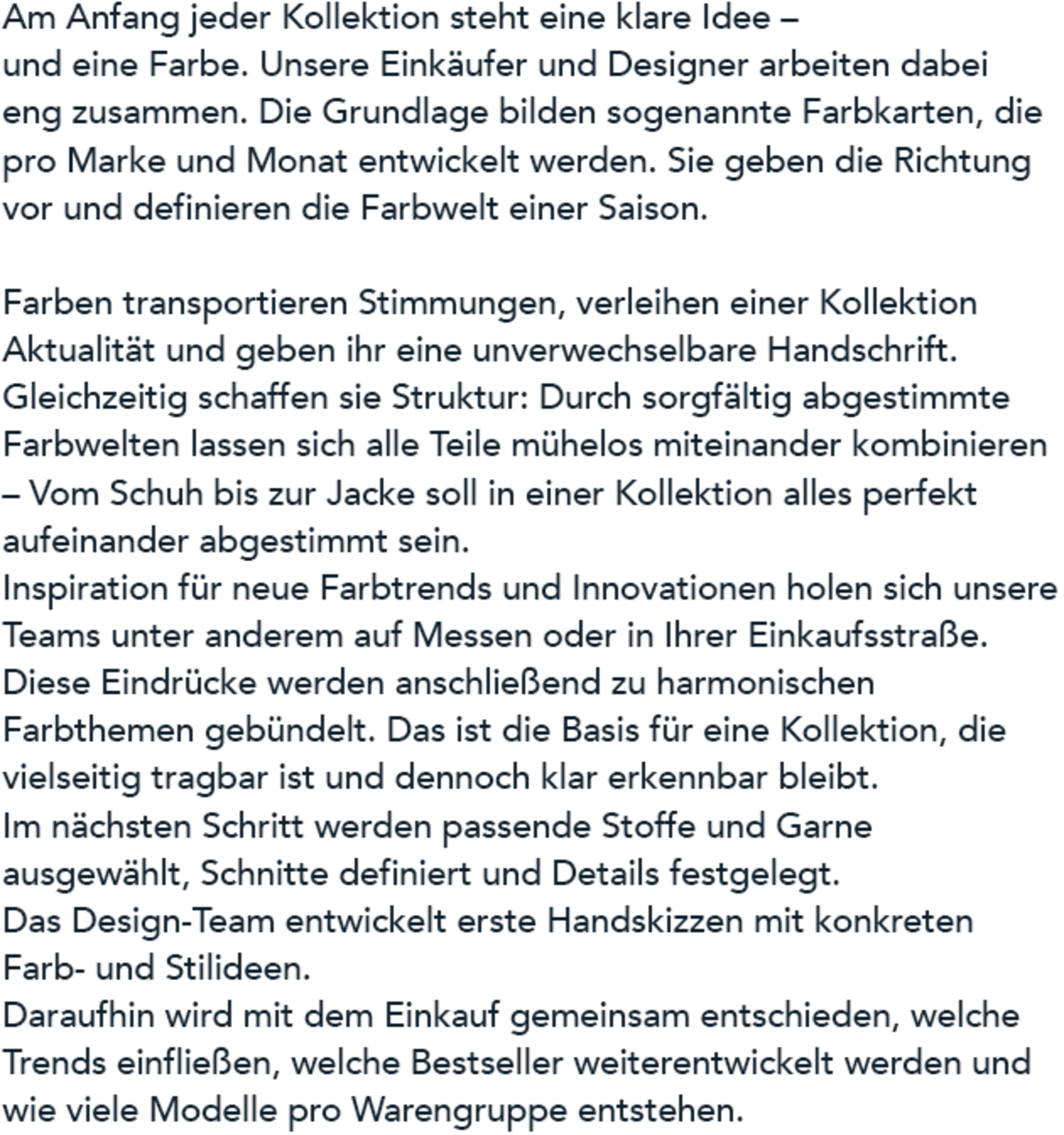 Wie entsteht unsere Kollektion heute?