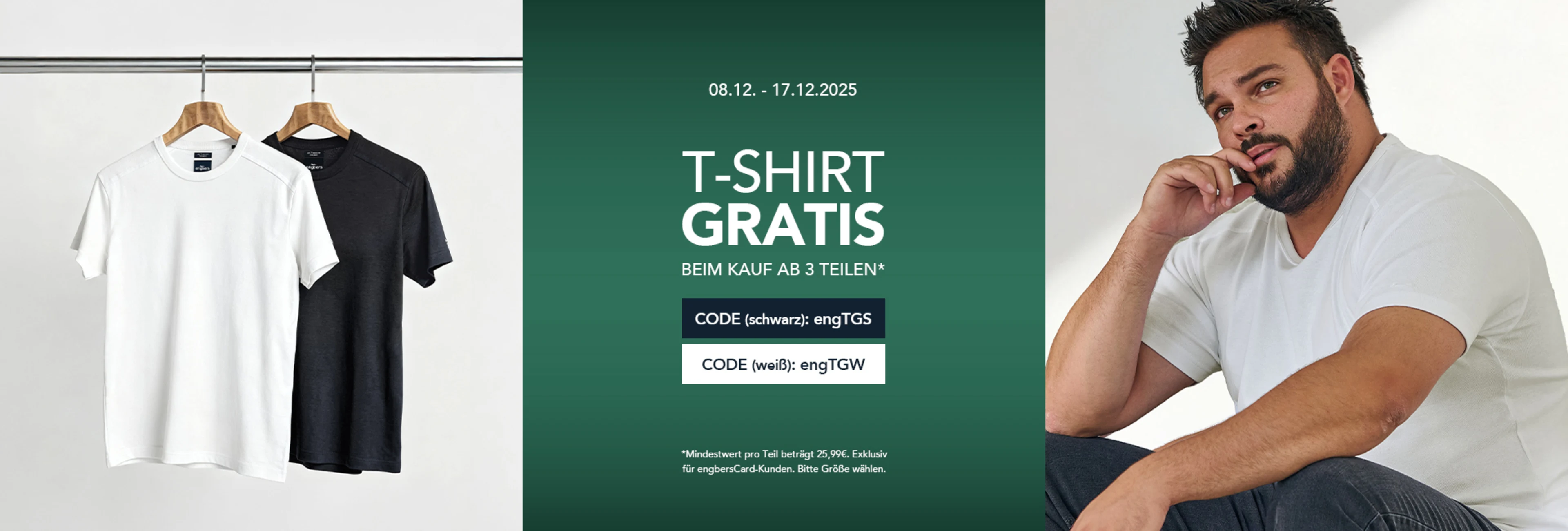 Gratis T-Shirt zum Kauf ab 3 Teilen