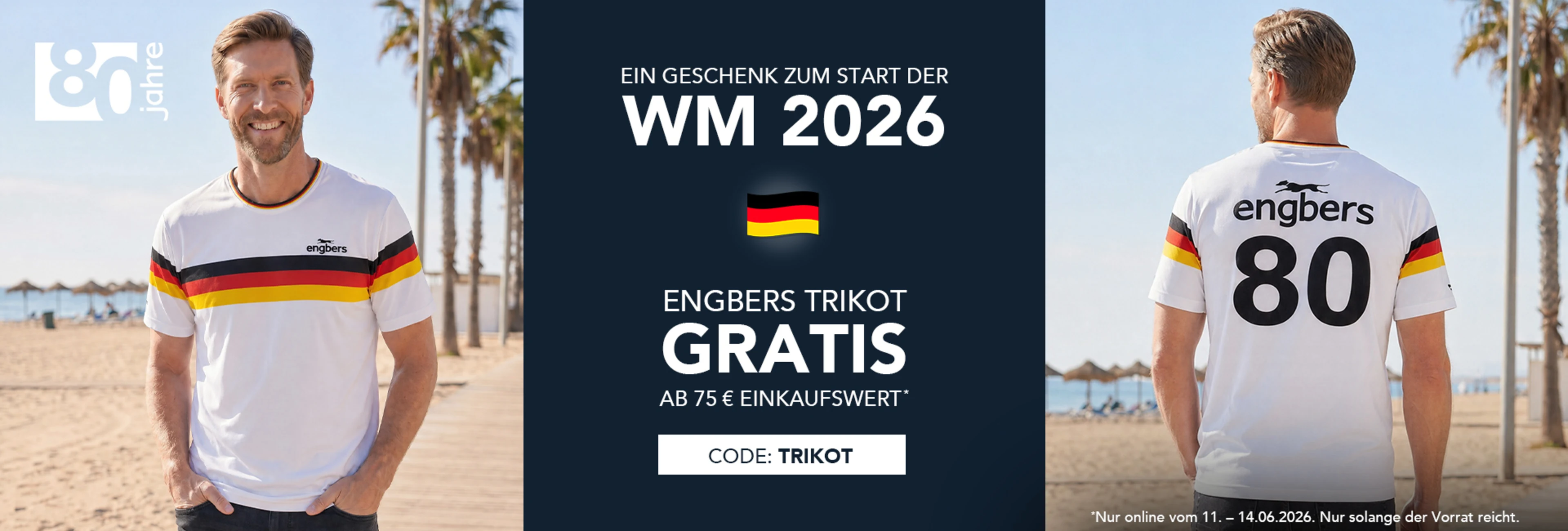 Trikot ab 75€ Einkaufswert geschenkt mit dem Code TRIKOT