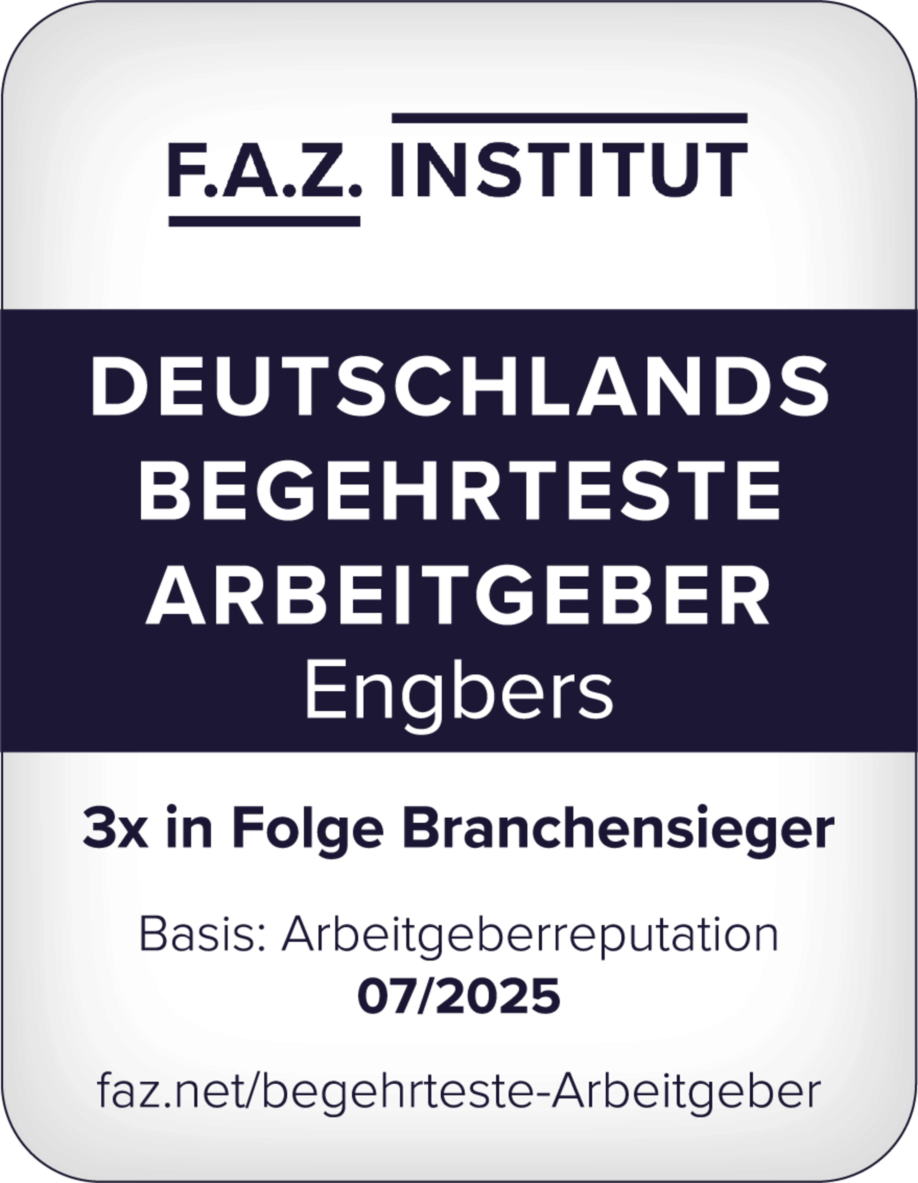 FAZ-Siegel Begehrteste Arbeitgeber 2025 Engbers