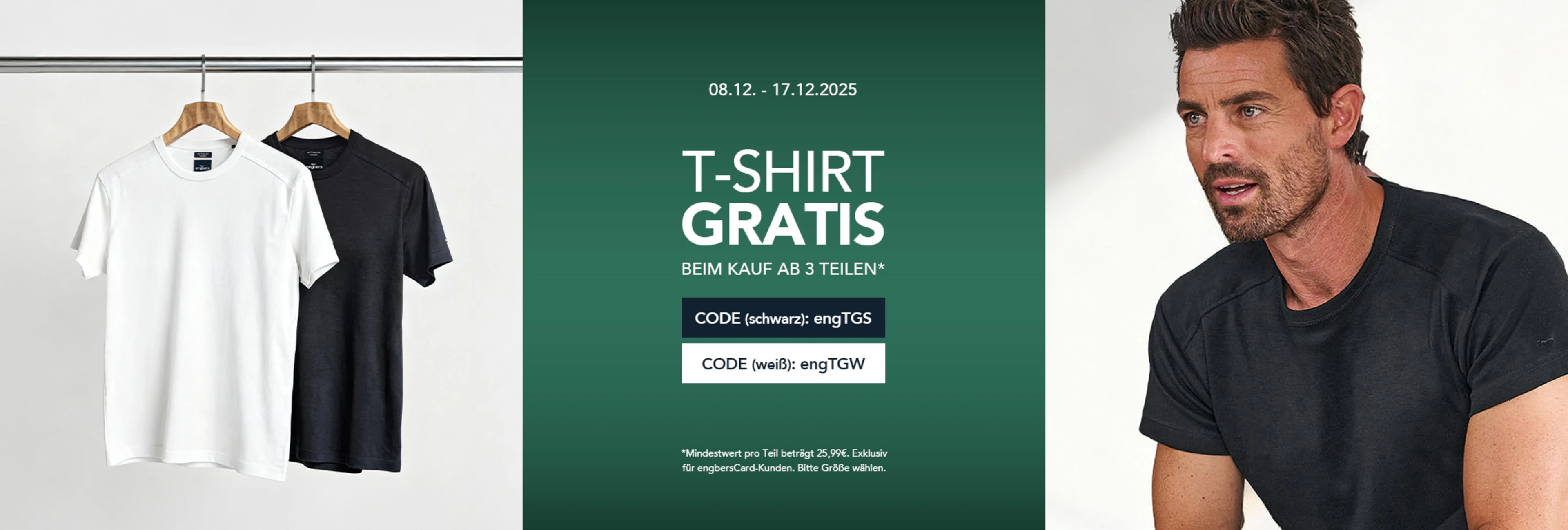 Gratis T-Shirt zum Kauf ab 3 Teilen