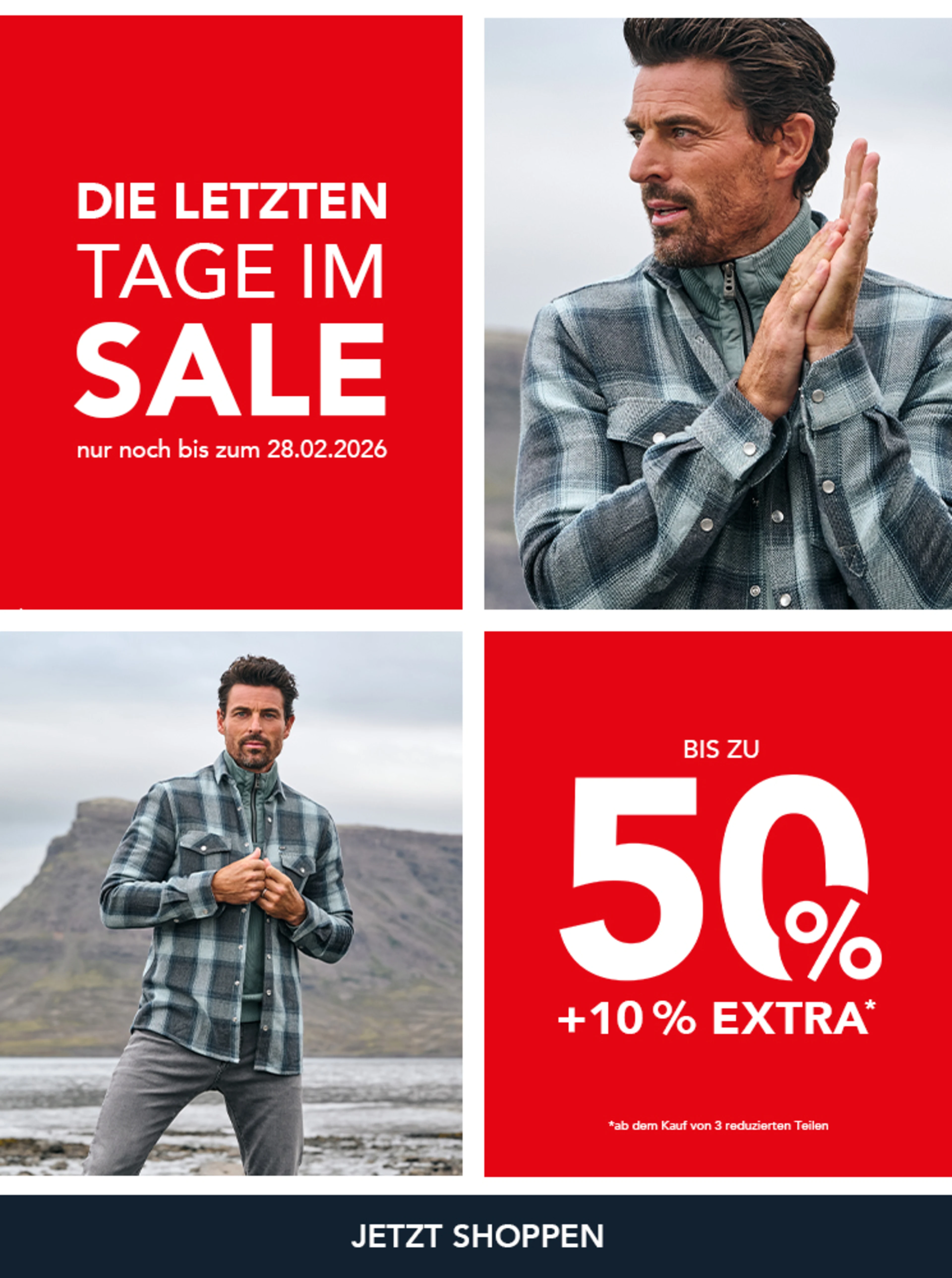 Bis zu 50% Sale + 10% EXTRA auf Sale ab 3 Teilen