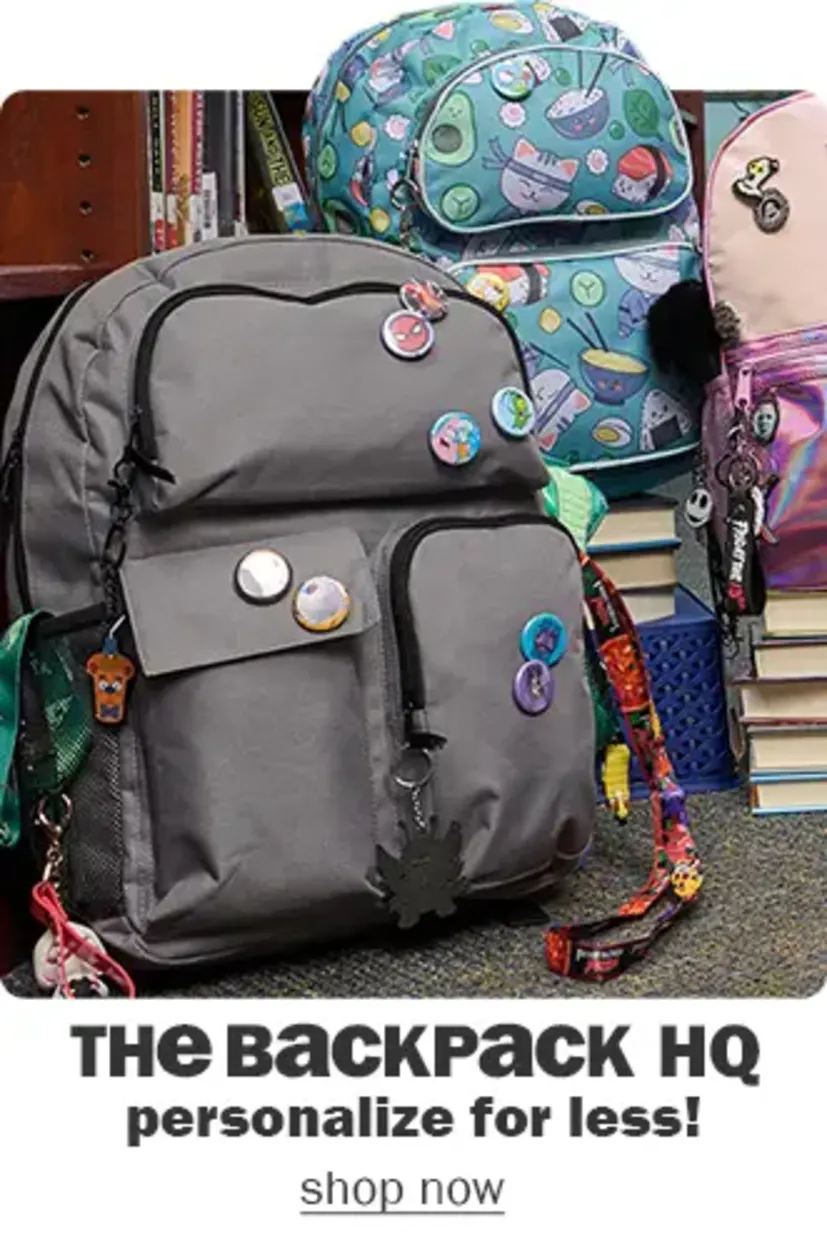 The Backpack HQ personalize for less! Shop now.