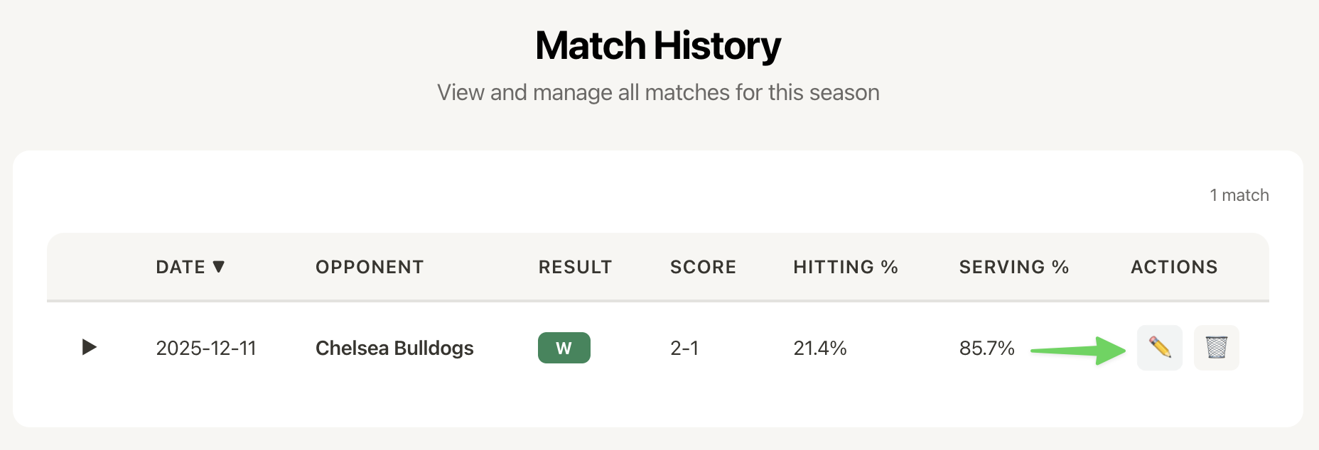 VBallStat Edit Match