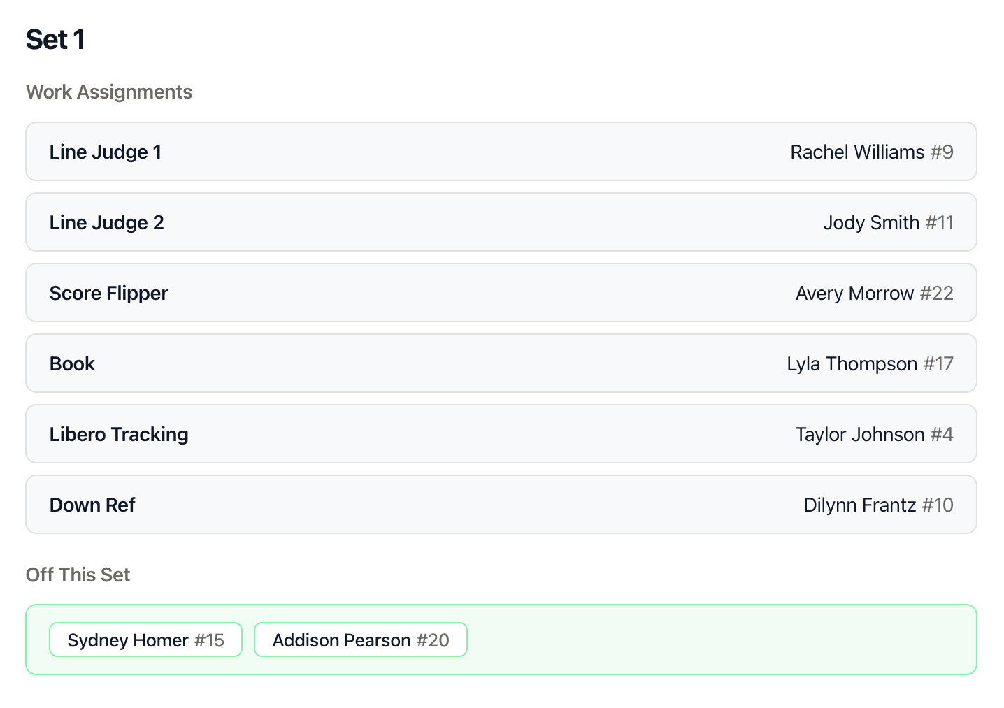 VBallStat Work list Generator Example Set