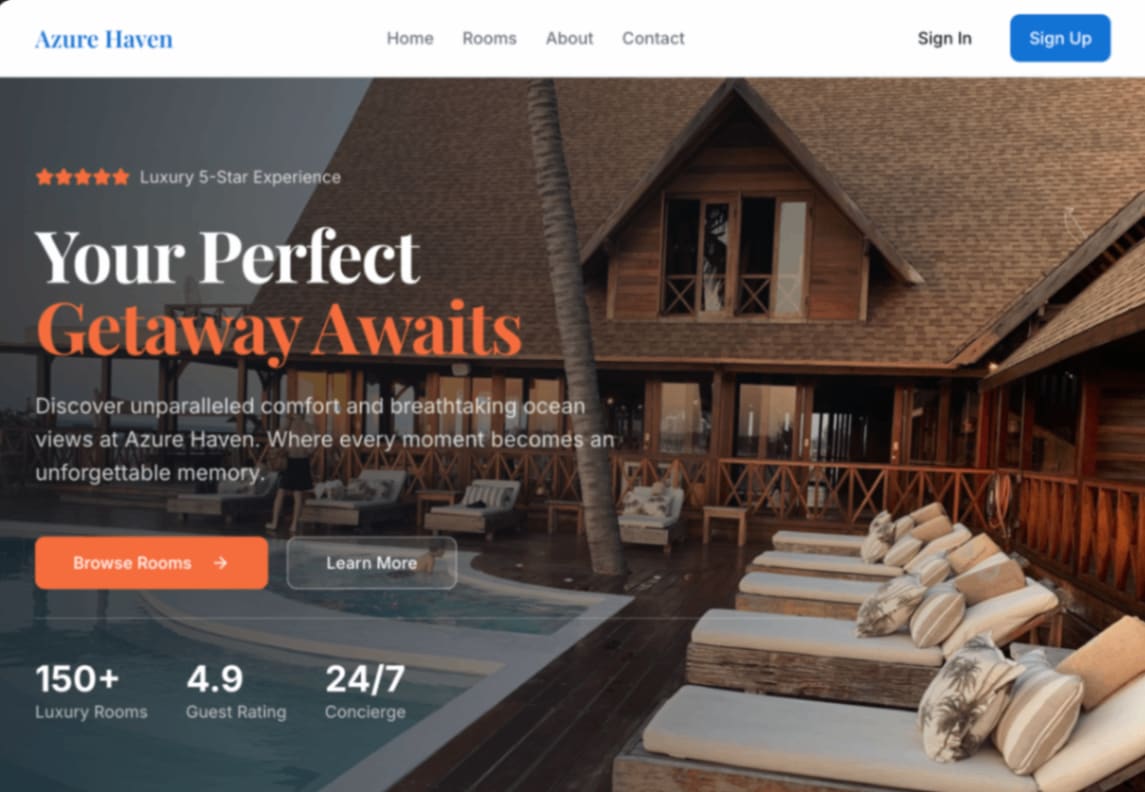 Hotel Website with nextjs, supabase and postgresQL