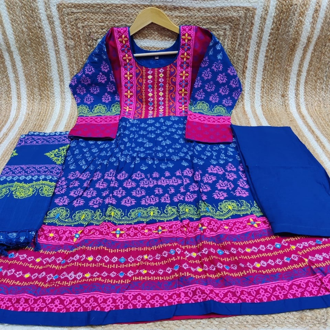 নেভি পিঙ্ক থ্রি-পিস