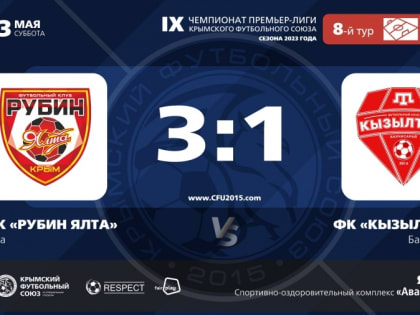 ФК "Рубин Ялта" – ФК "Кызылташ" (Бахчисарай) – 3:1. Протокольные данные