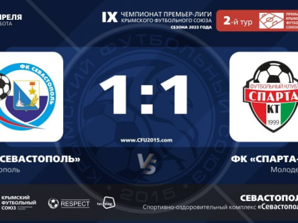 ФК "Севастополь" – ФК "Спарта-КТ" (Молодежное) – 1:1. Протокольные данные