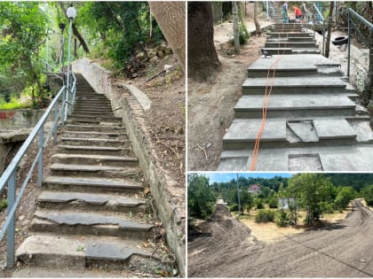 В Ялте начали ремонтировать городские лестницы