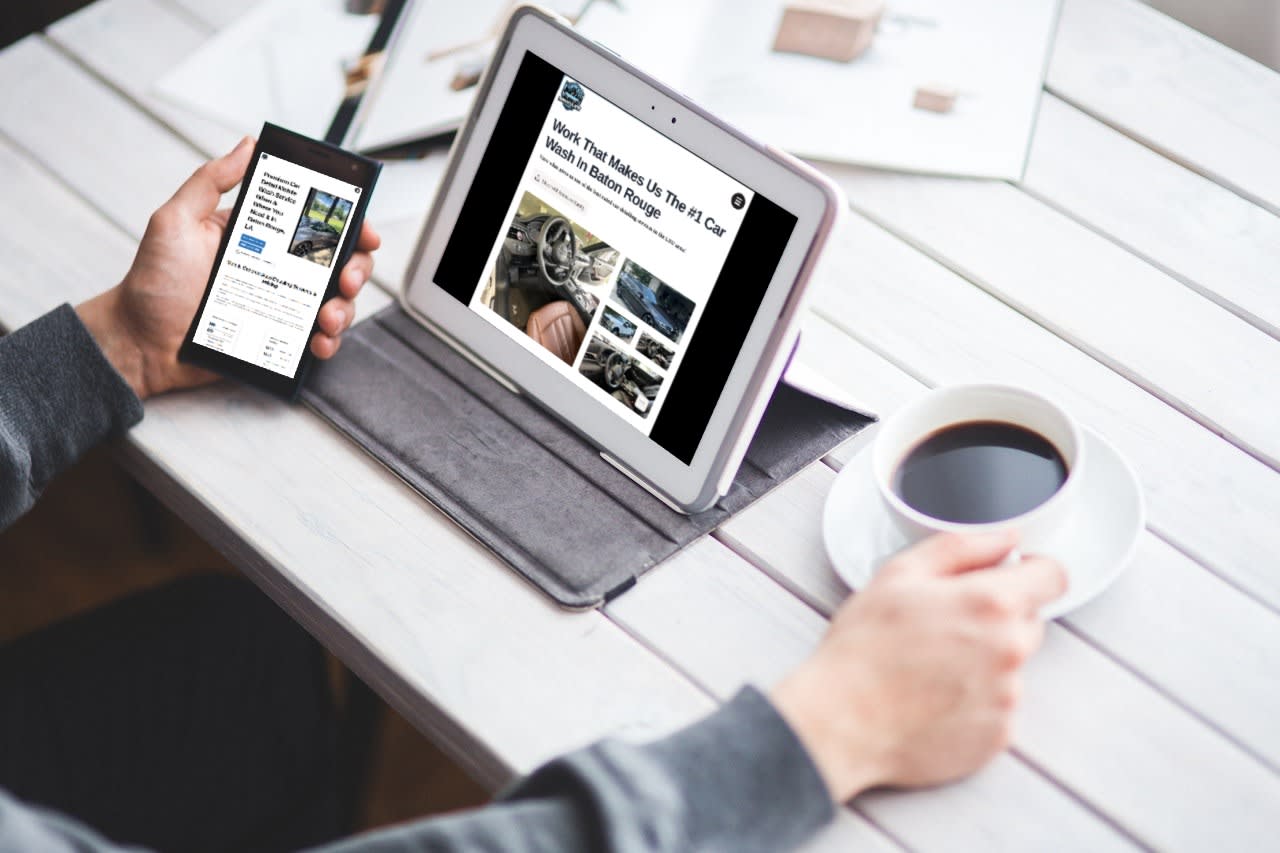 Immaculate Car Wash mobile detailing website built for Baton Rouge local search and booking