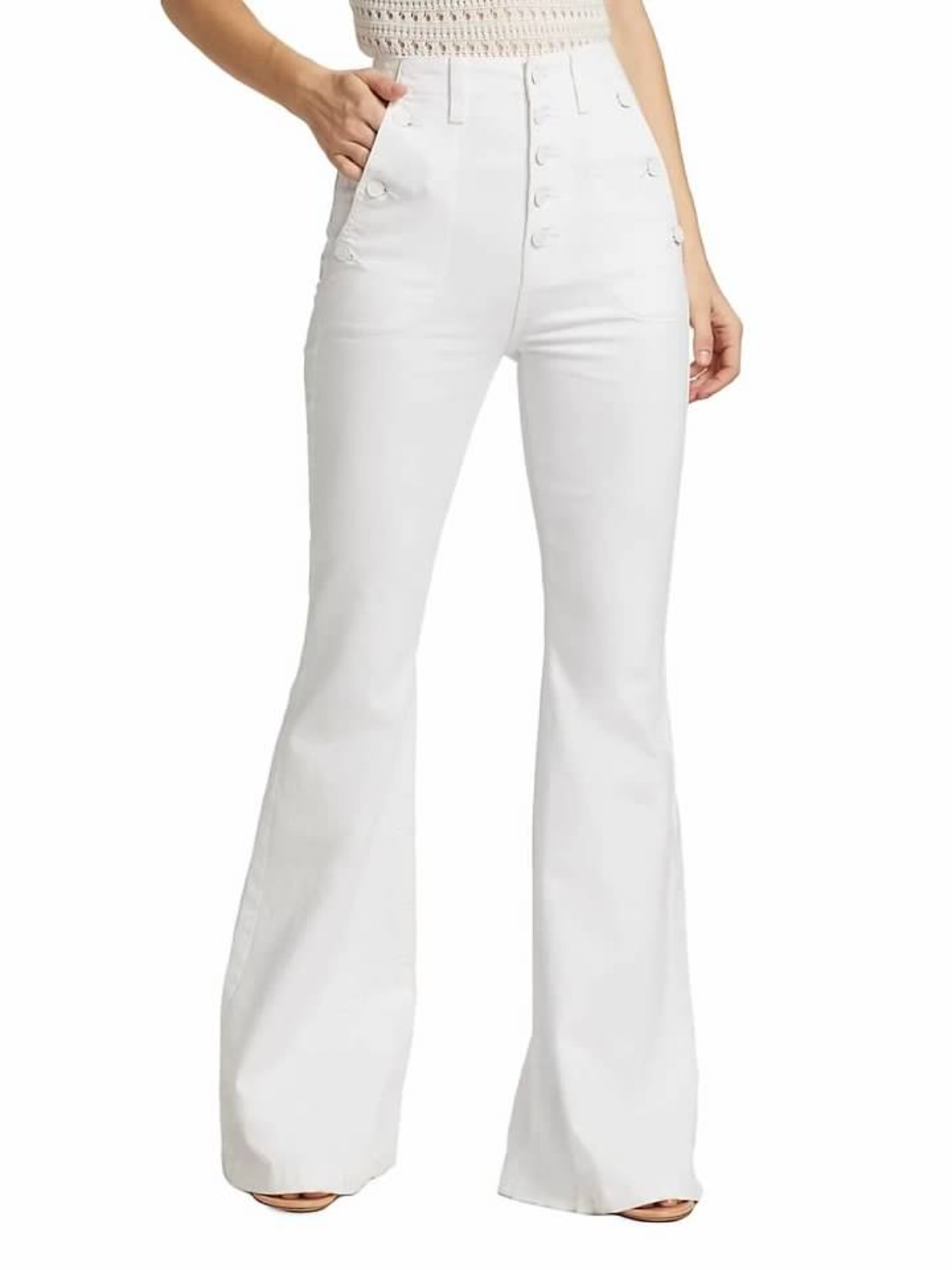 7 for All Mankind Super Flare Jeans in White Size 6